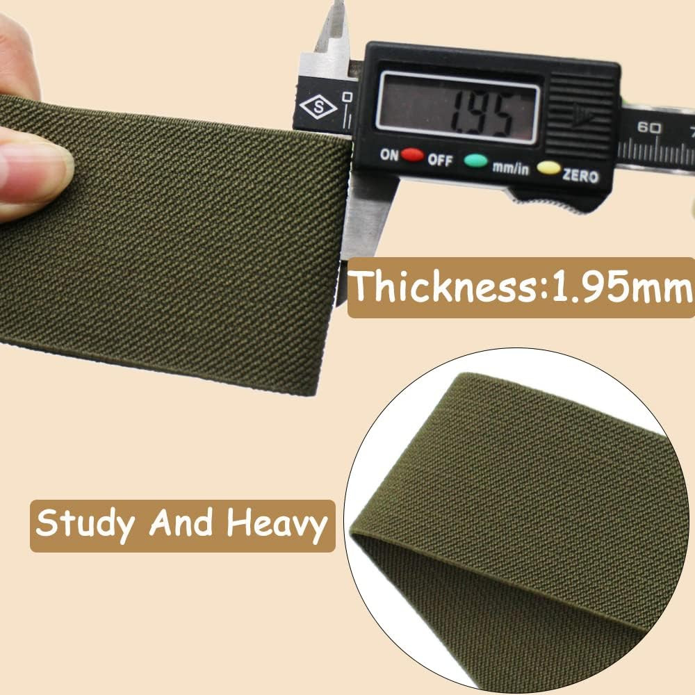 2 Inch Olive Green Knit Elastic Band for Sewing 10 Yards 50Mm