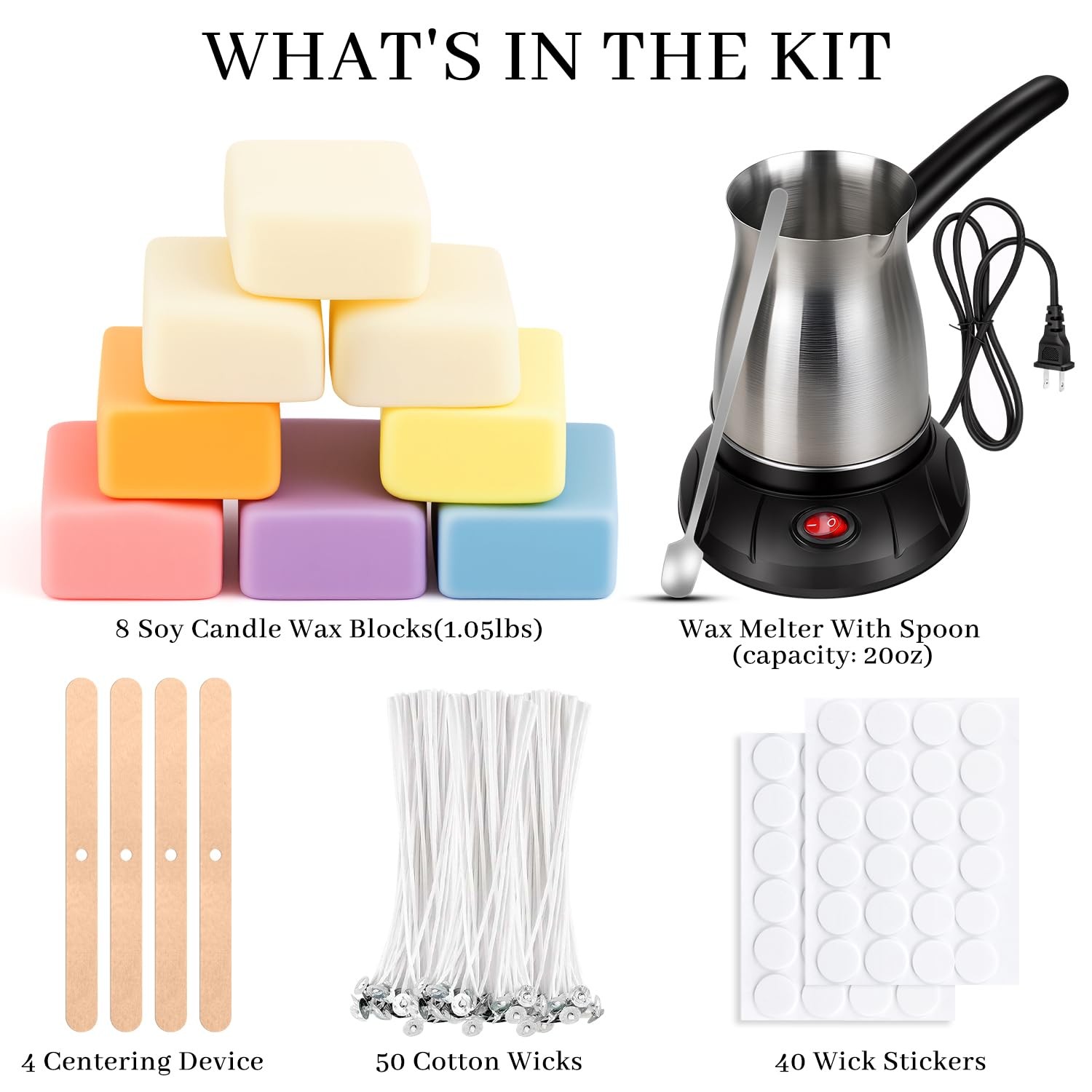 Wax Melter for Candle Making, Soy Candle Making Kit with Wax Melting Pot, DIY…