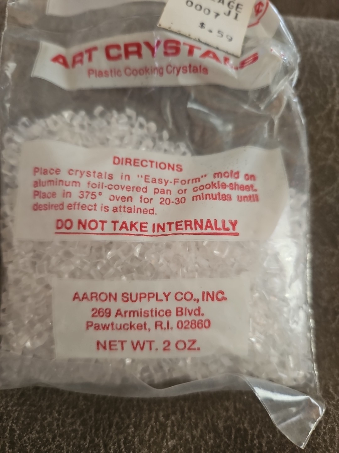 VINTAGE NEW! AARONS LARGE BAG MAKIT & BAKIT PLASTIC BAKING CRYSTALS 2 OZ Clear