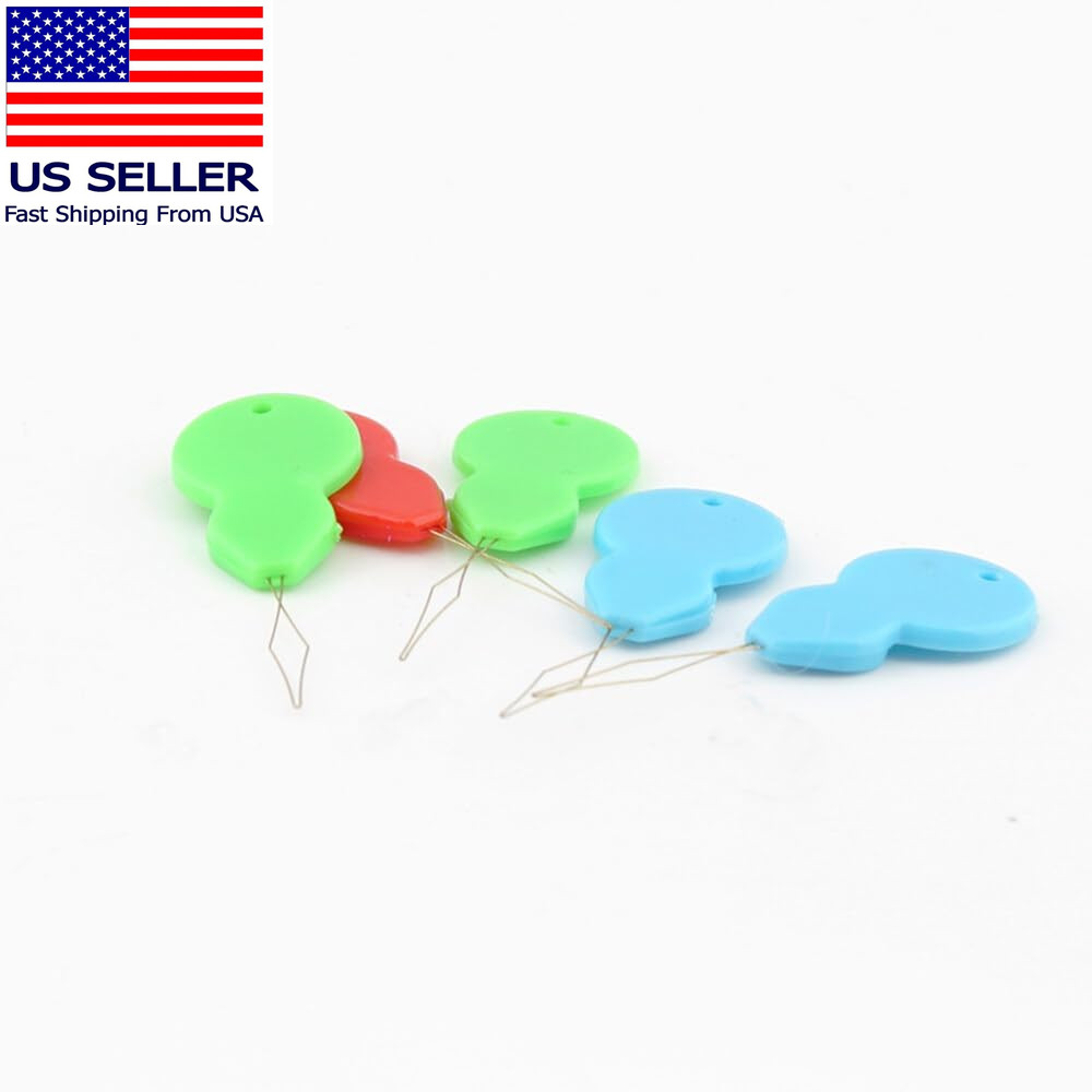 Reusable Plastic Needle Threaders with Clear Box Random Color 5 Pieces Professio