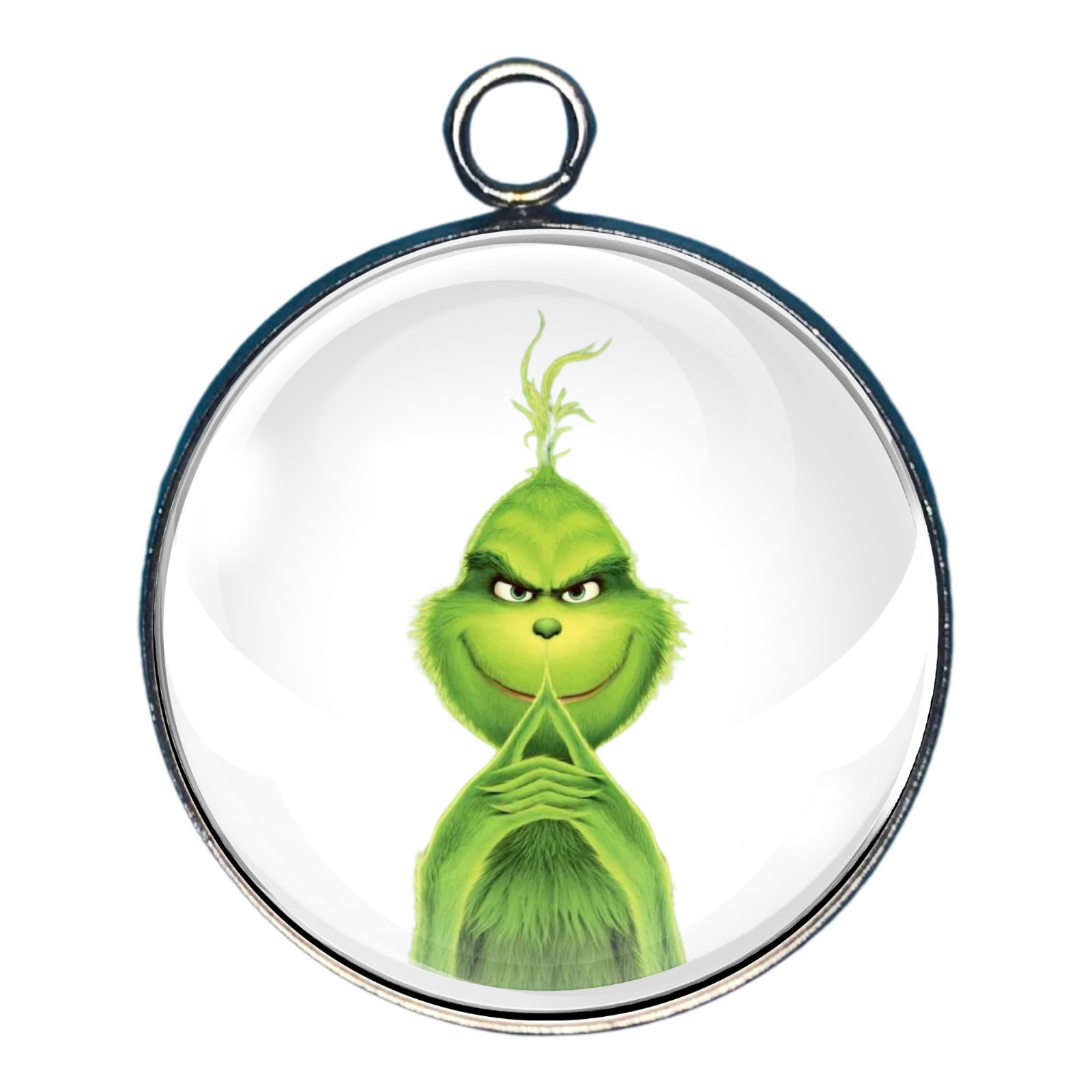 Grinch Christmas Glass Cabochon Charms, Jewelry Making Charms