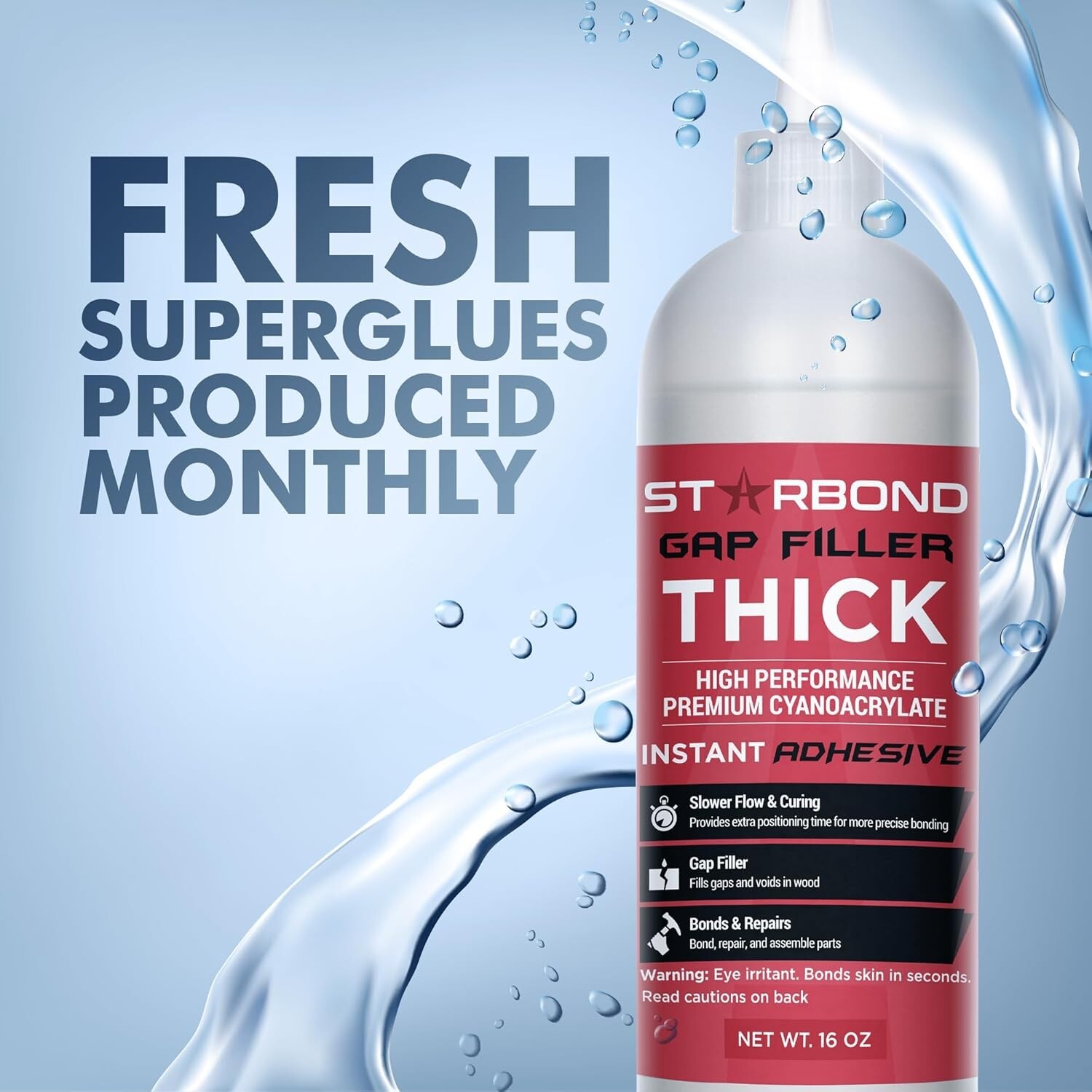 Starbond 16 oz. Thick Super Glue (Premium Cyanoacrylate CA Glue)