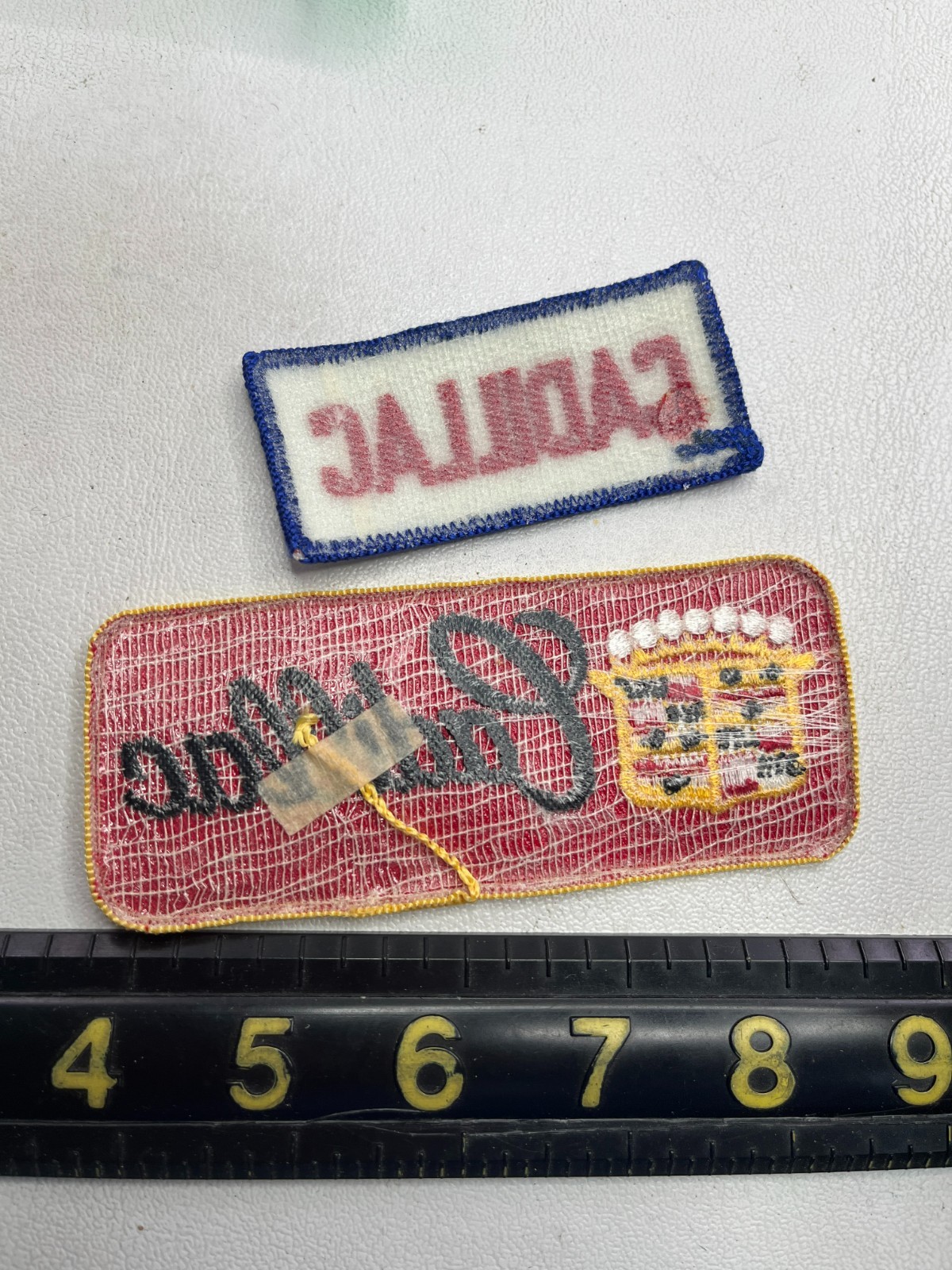 Vintage c 1980s Car Auto CADILLAC 2 Patches Lot M027