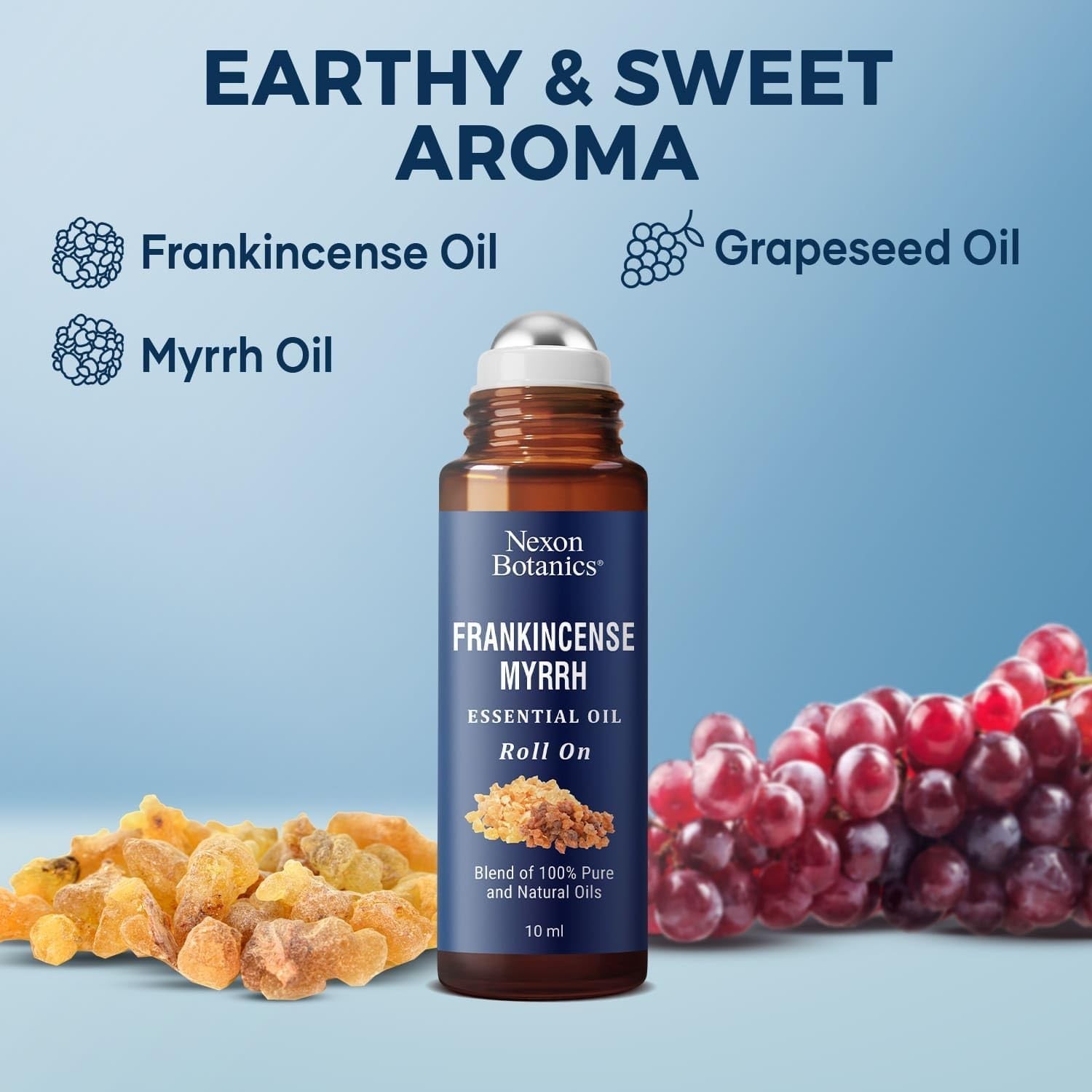 Frankincense & Myrrh Essential Oil Roll-On 10ml – 100% Pure, Natural & Predilute