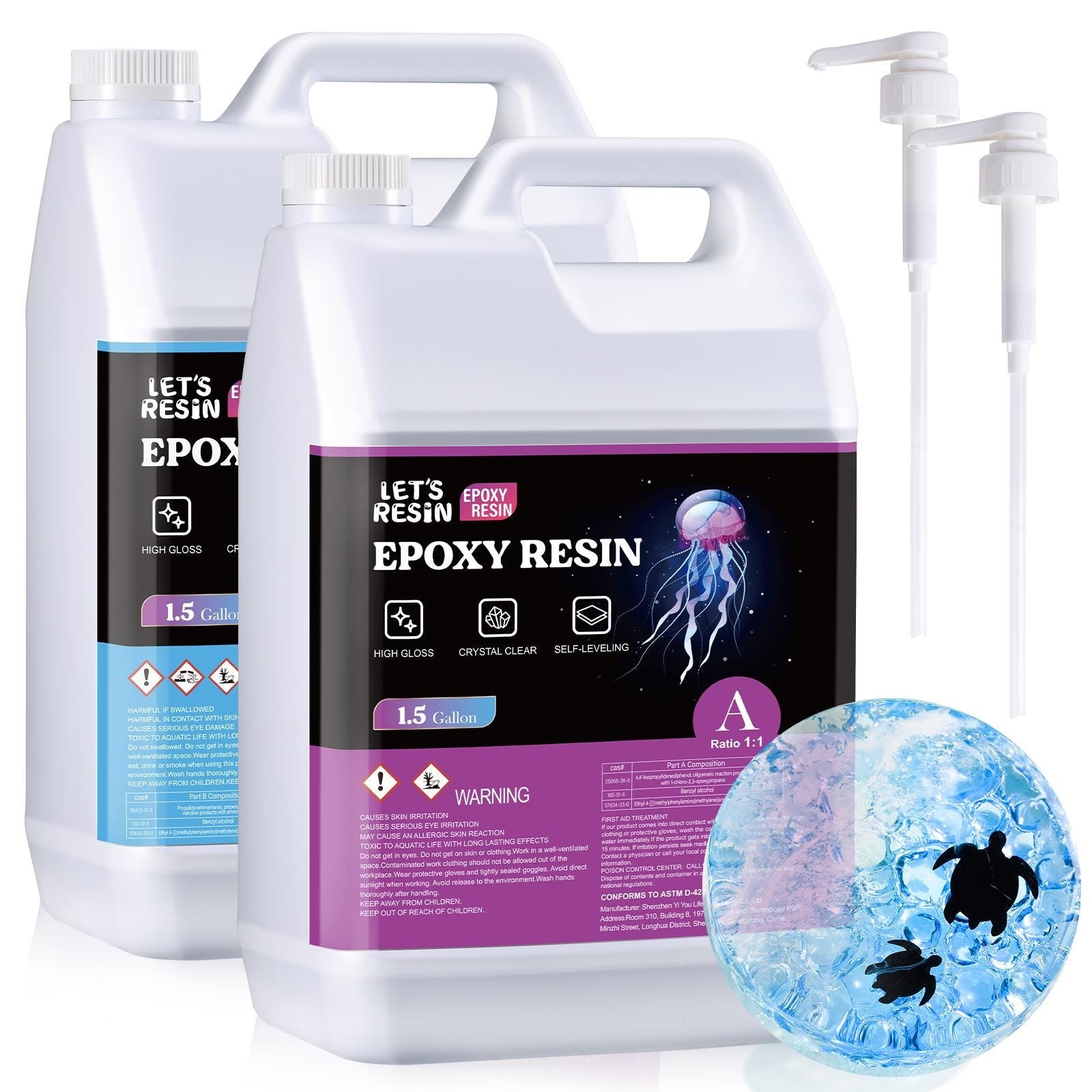 3 Gallon Epoxy Resin Kit Bubble Free High Gloss Crystal Clear Casting Resin