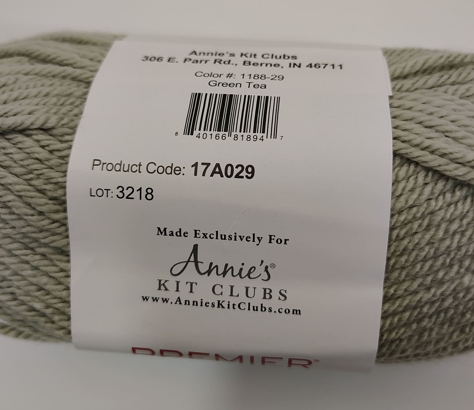 Lot of 4 Annie’s Kit Clubs Pemier Acrylic Yarn Skeins Green Tea, Marigold, Honey
