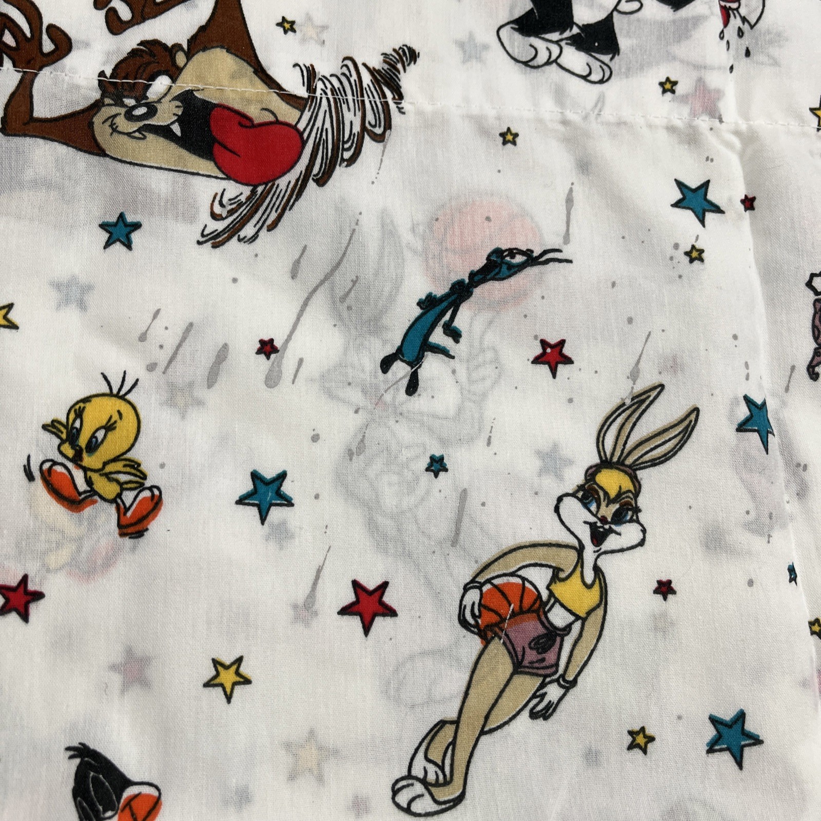 Vintage Lot Of 1996 Space Jam Fabric Sheets Looney Tunes Michael Jordan Crafting