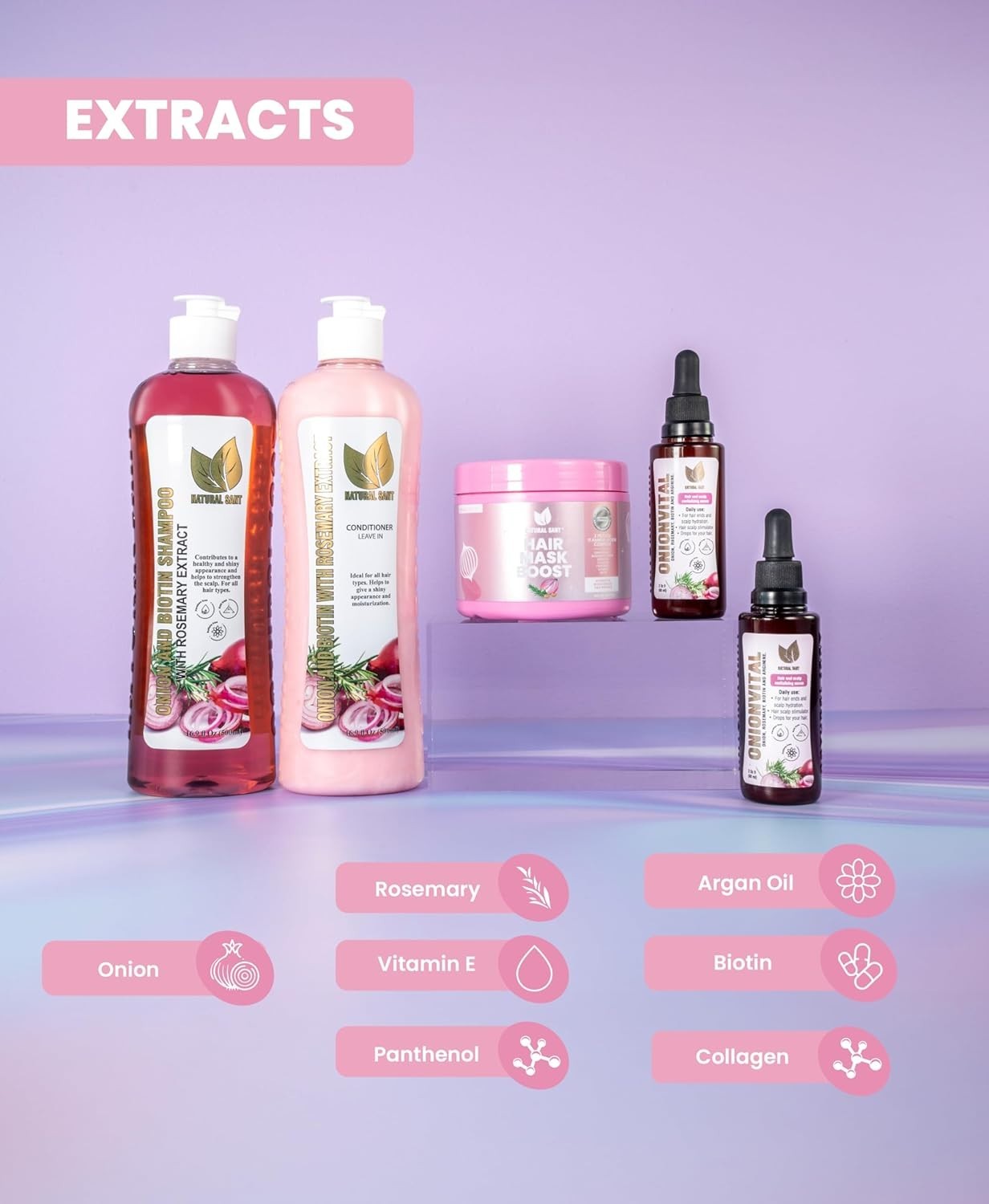 Natural Sant Complete Hair Growth & Repair Set – Revitalizing Onion, Rosemary &