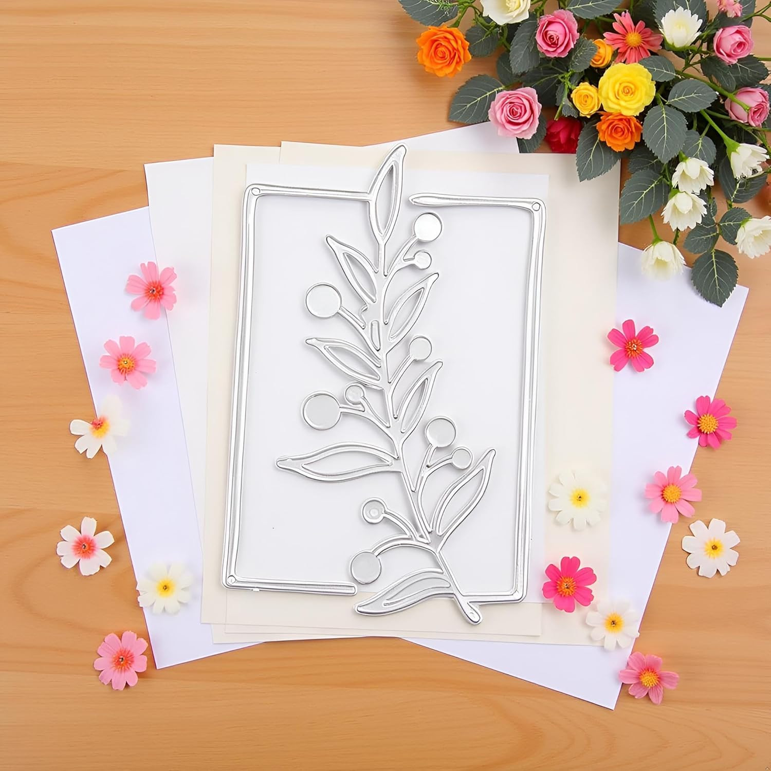 Tree Metal Die Cuts Flower Lace Border Carbon Steel Cutting Dies for Paper Craft