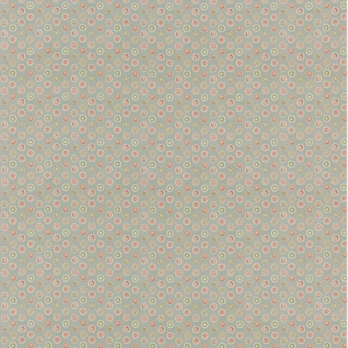 GP & J BAKER LIFESTYLE CURTAIN FABRIC DESIGN Court Buttons 8 METRES AQUA