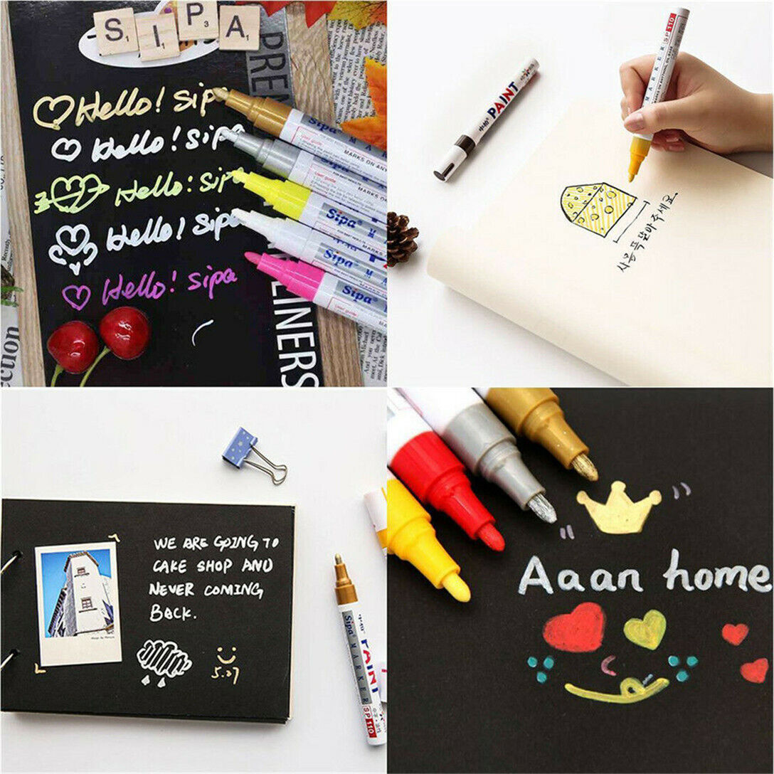 Acrylic Paint Marker Pen Rocks,Glass,Wood,Plastic Stone Ceramic Tile,Rubber Tyre