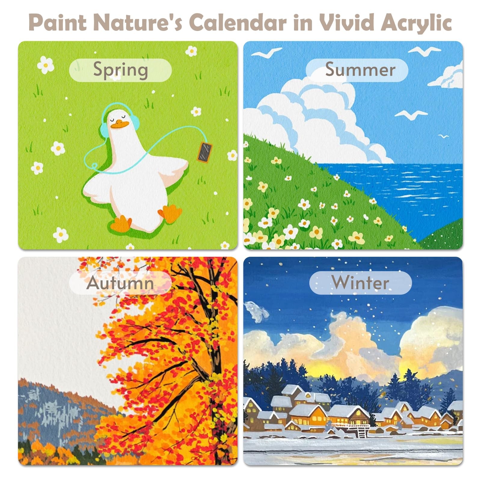TOSHARE 30 Colors Dual Tip Acrylic Paint 1 Count (Pack of 30), Multicolor