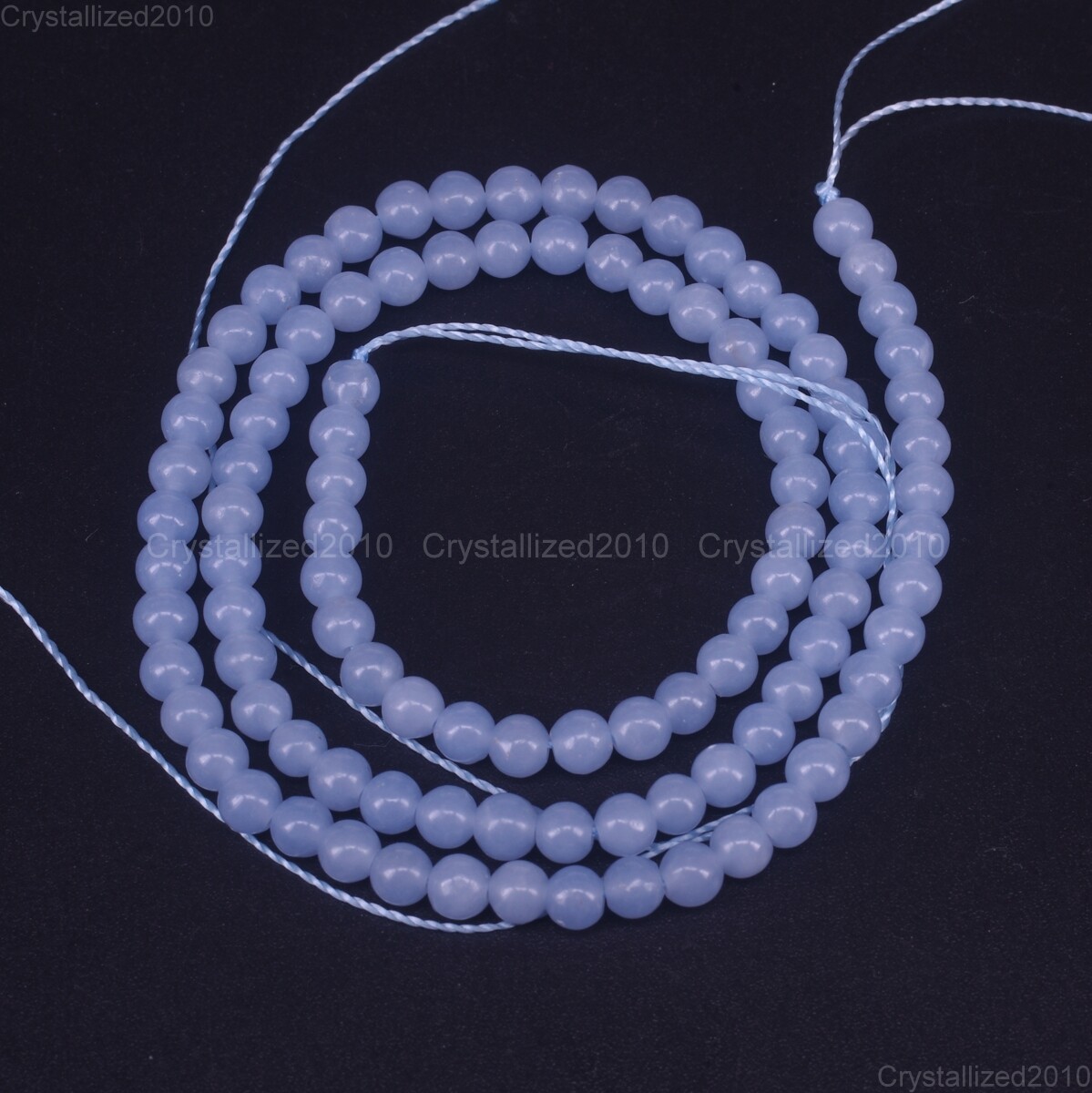 Natural Angelite Blue Gemstone Round Spacer Beads 4mm 6mm 8mm 10mm 12mm 15″