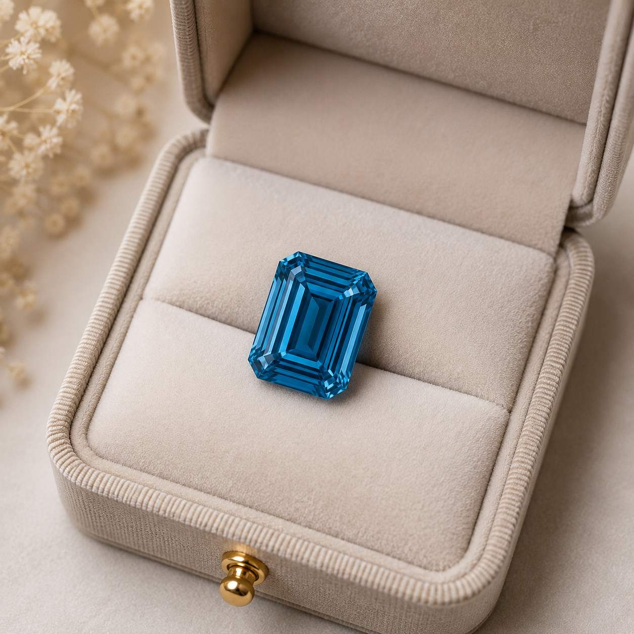2 CT Blue Color Emerald Cut VVS1 Diamond 5×7 MM Gemstone For Jewelry 1 pc