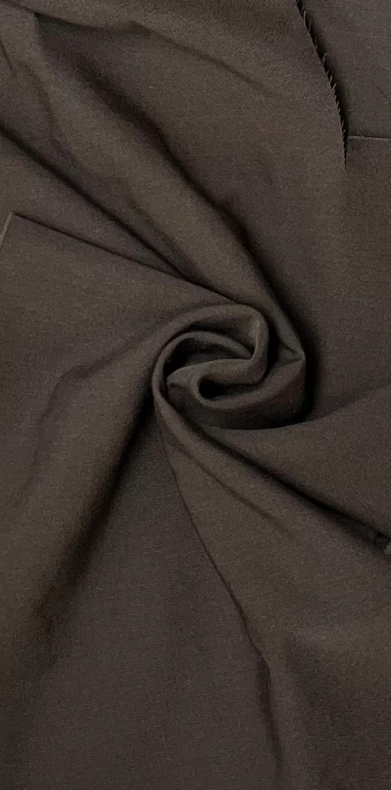 $36 for 2 Yards – Real 100% Wool Italian Fabric Gabardine Walnut Brown Color