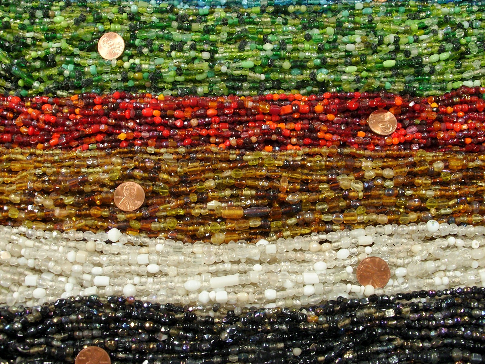 100 Strands 36″ India Handmade Assorted Color Glass Beads Wholesale Bulk (CT-70)