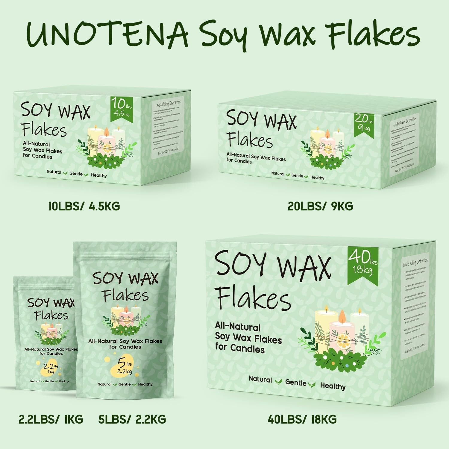 Soy Wax Flakes for Candle Making, Natural Candle Wax, Farm-Sourced, No Additi…