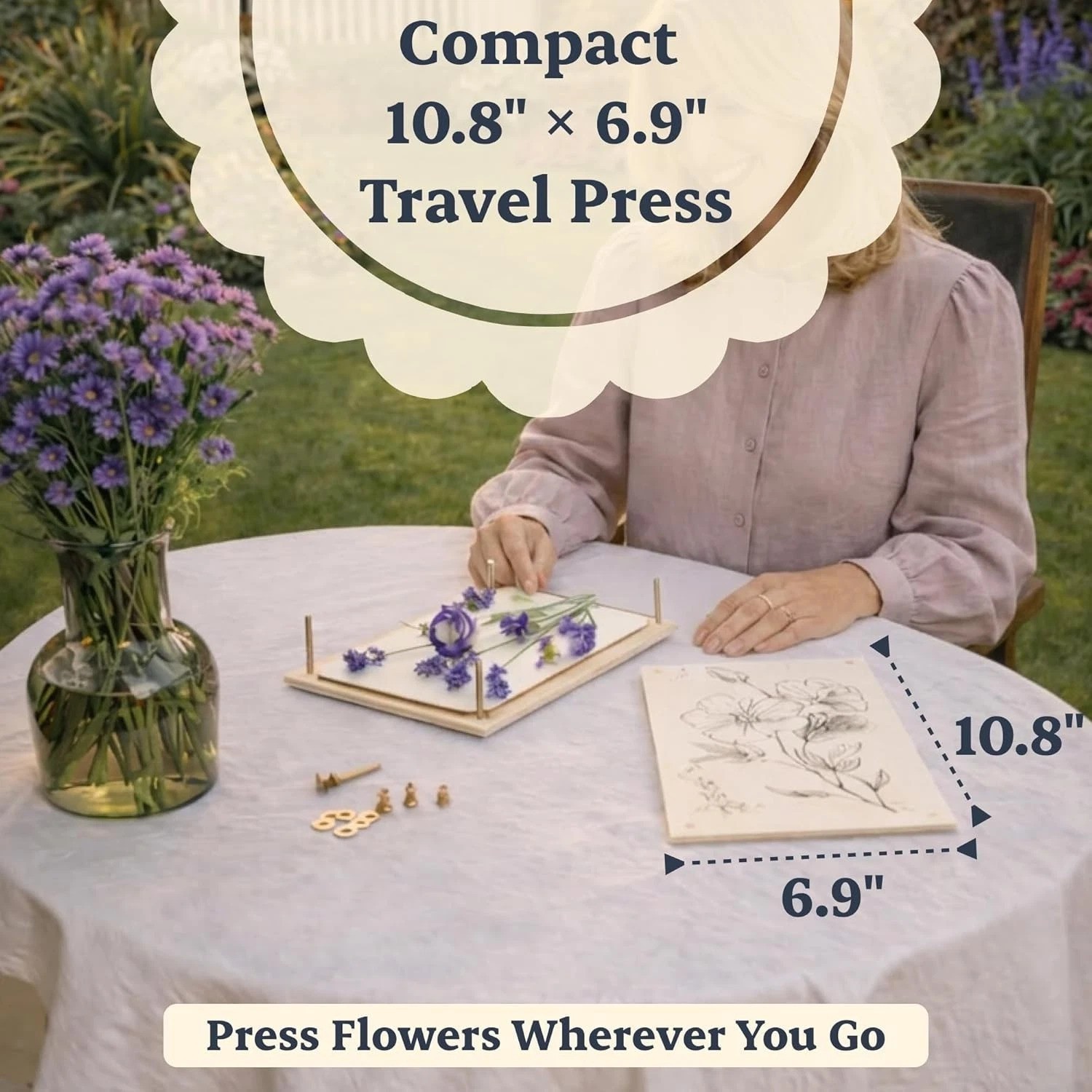 Elegant Wooden Flower Press Kit for Adults & Teens – Video Tutorials Included