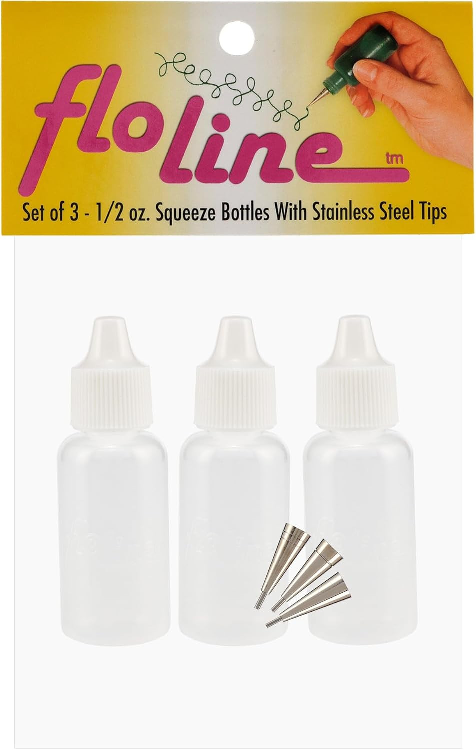 Precision Tip Applicator Bottle – Flo Line Squeeze Bottle with Stainless Steel T