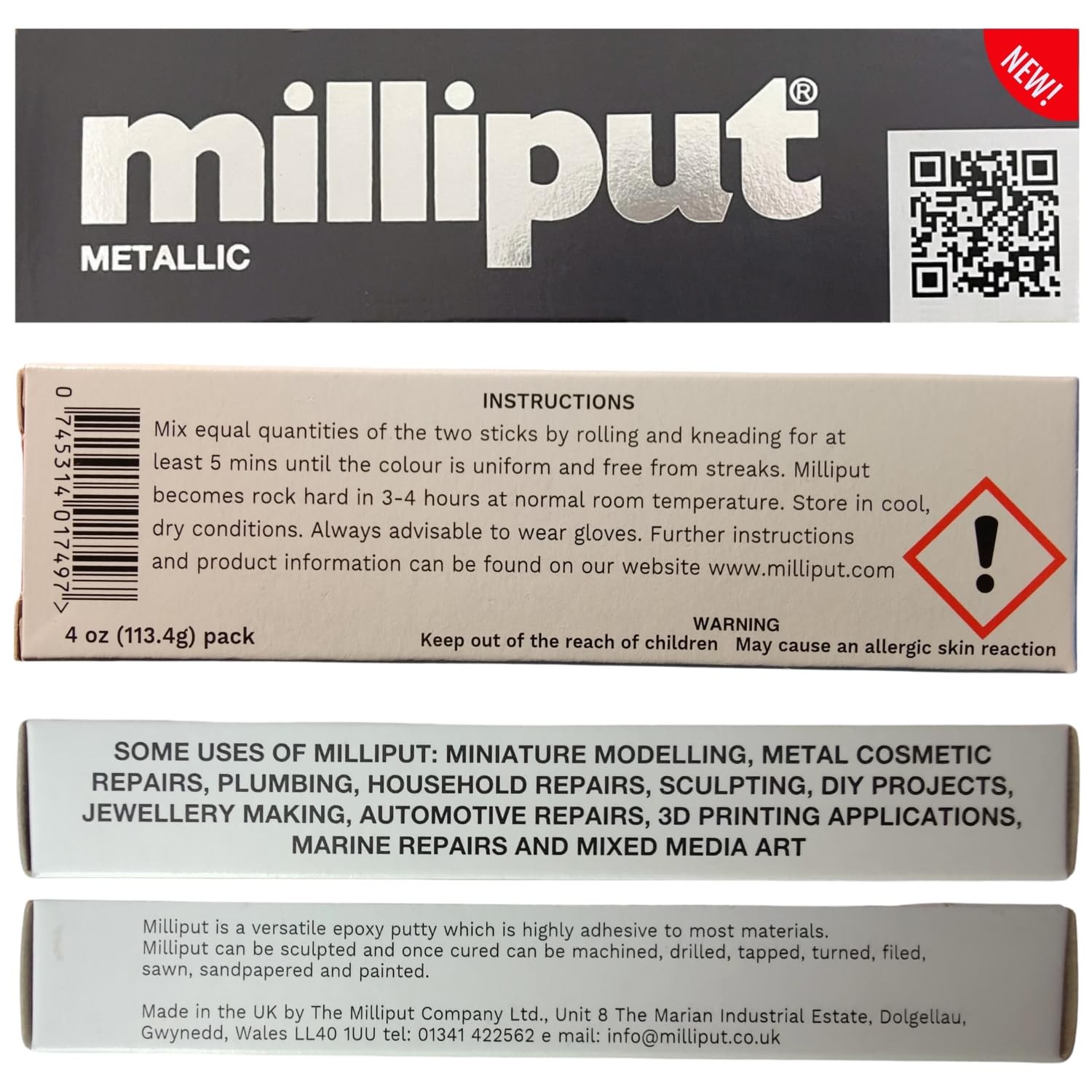 Milliput Epoxy Putty, Metallic – 2 Part Putty Sculpting Clay