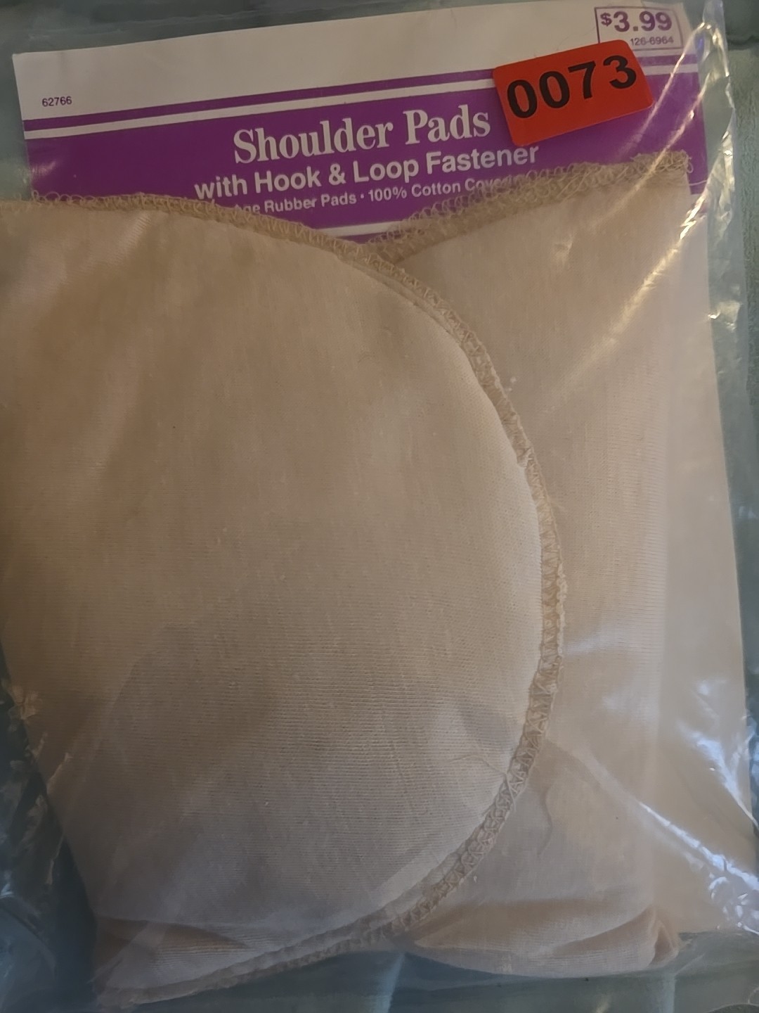 Shoulder Pads w Hook & Loop Fastener sponge rubber pads 100% cotton cover RS73