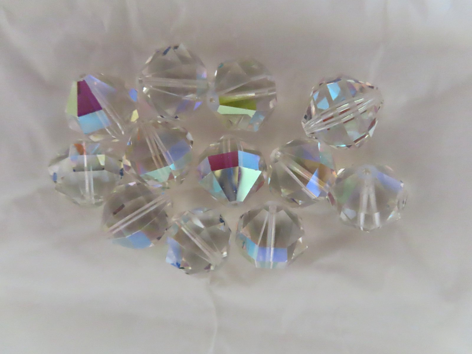 Full pack 12 Vintage Swarovski Crystal Beads 14mm Crystal AB. #346 (5004) MINT!
