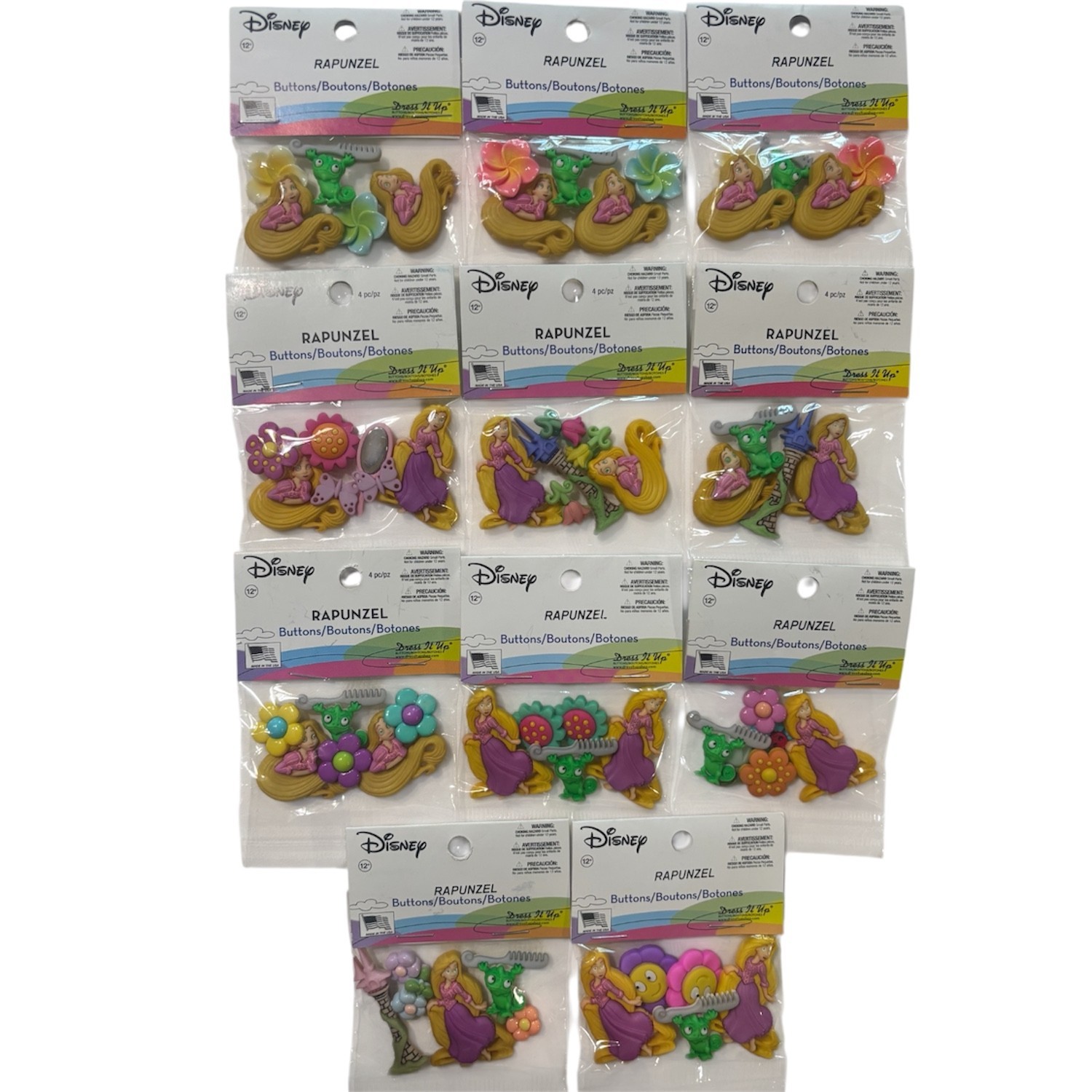 Dress It Up Disney Princess Buttons Ariel Belle Cinderella Moana More YOU CHOOSE