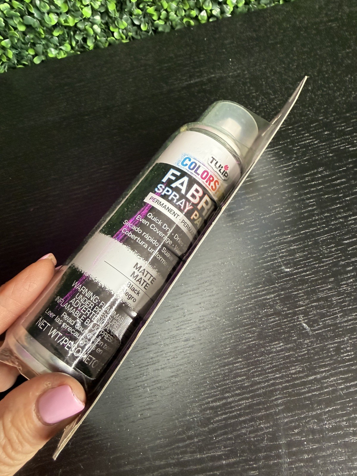Tulip ColorShot Instant Fabric Color 3oz dyeing desing Spray Paint Black