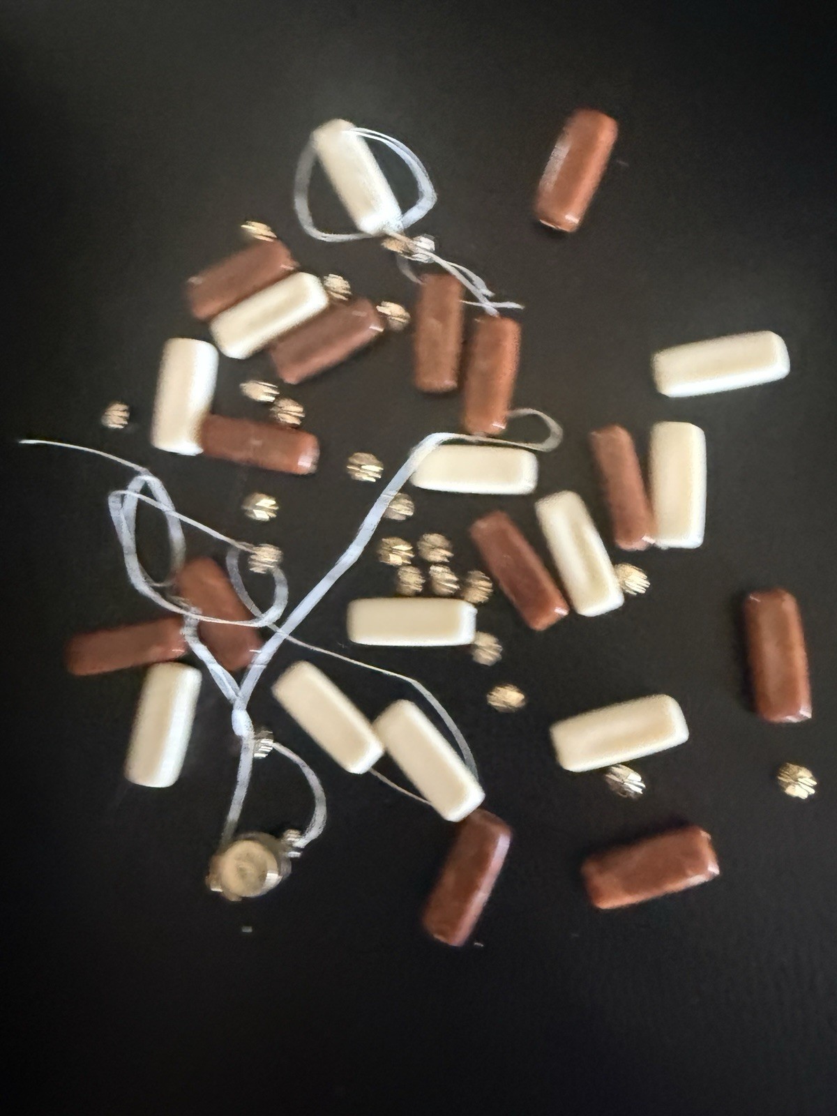 Modern White & Brown Loose Beads For DIY Jewelry Making