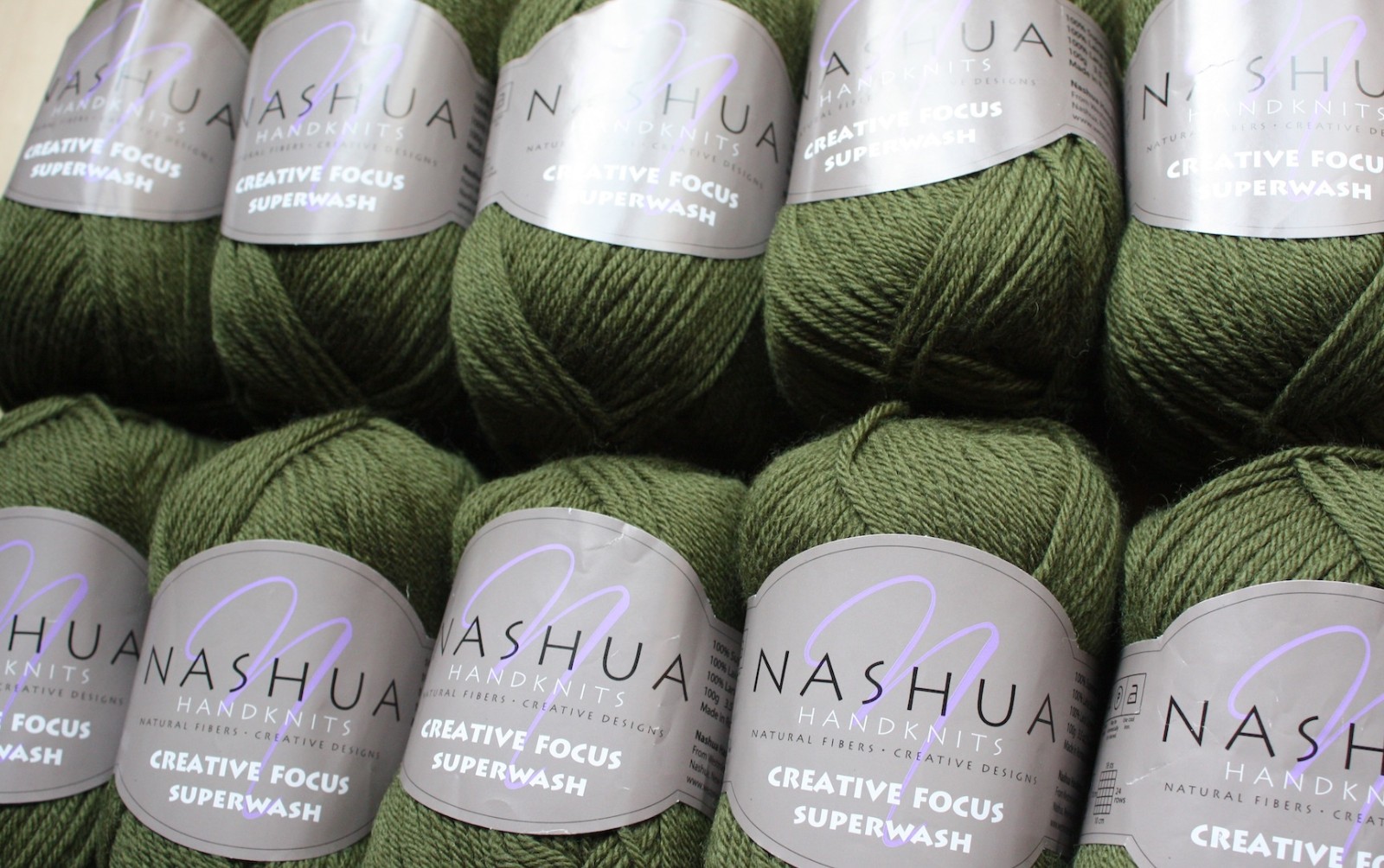Nashua Creative Focus Superwash Wool Yarn 10 Skeins New 34 Olive