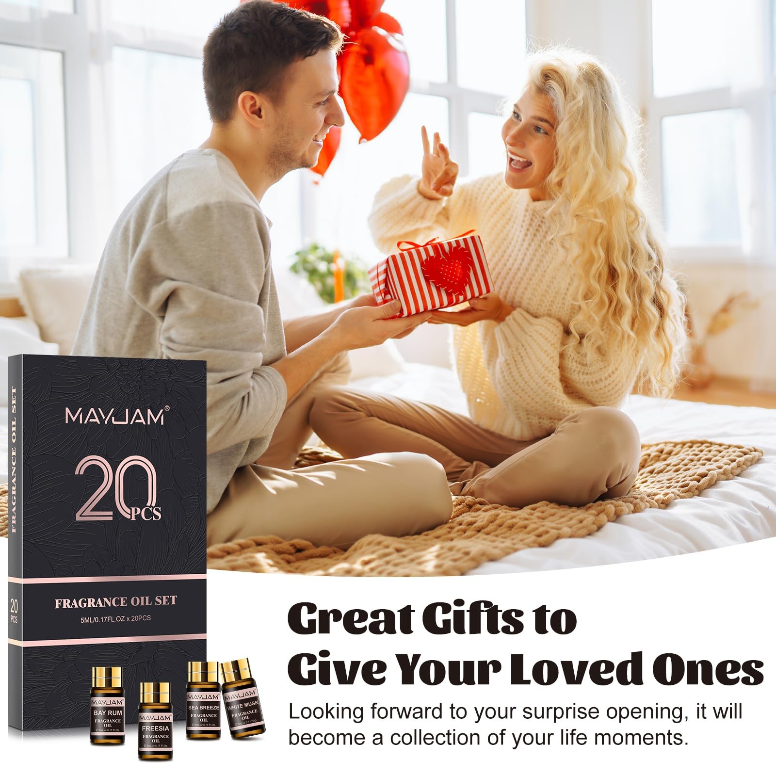 MAYJAM Fragrance Oil Gift Set, Top 20 Essential Oils 3.38 Fl Oz (Pack of 1)