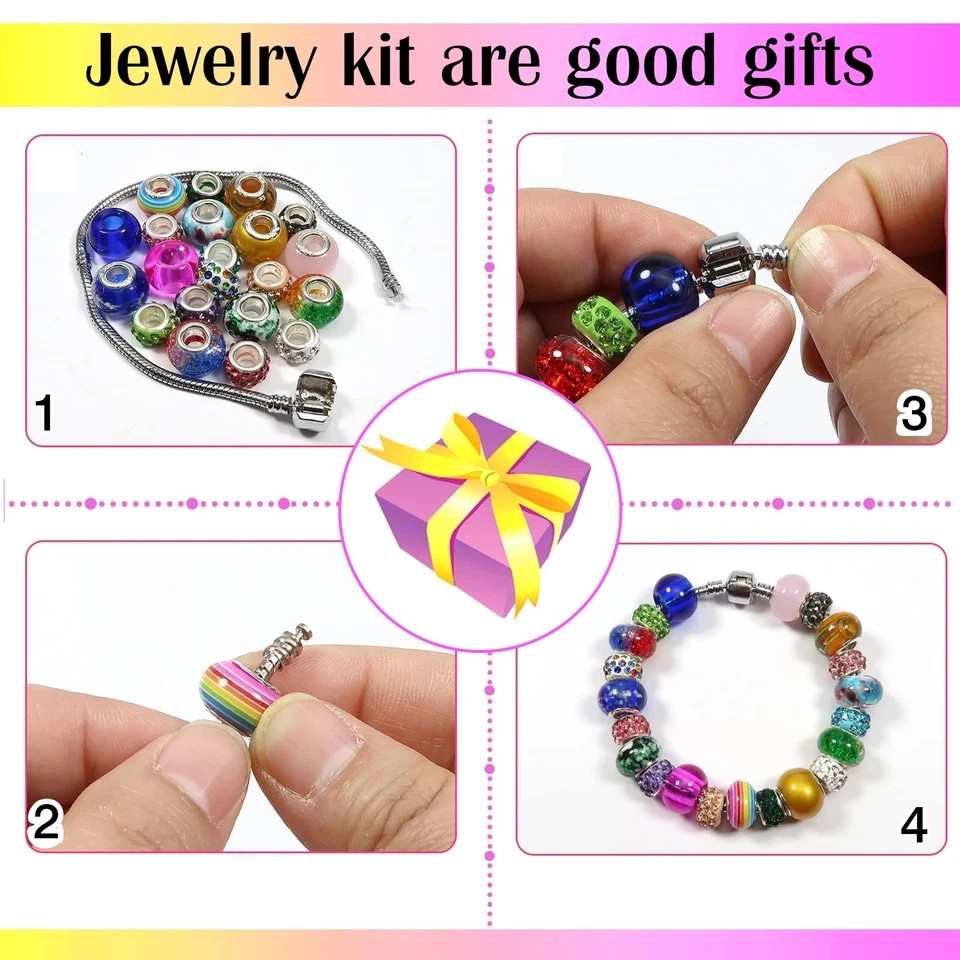 150 Pcs Glass European Lampwork Beads Large Holes for Jewelry Making Bracelet