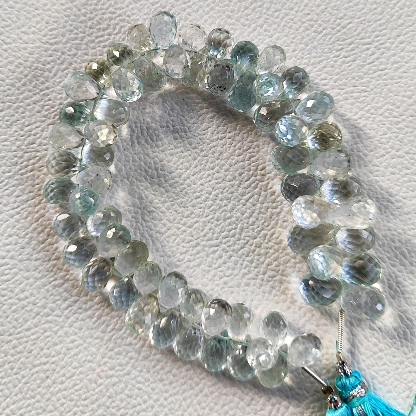 No Irradiation Blue Topaz Gems Beads 8×5-10x7mm Teardrop Cut Briolette 7″ Strand