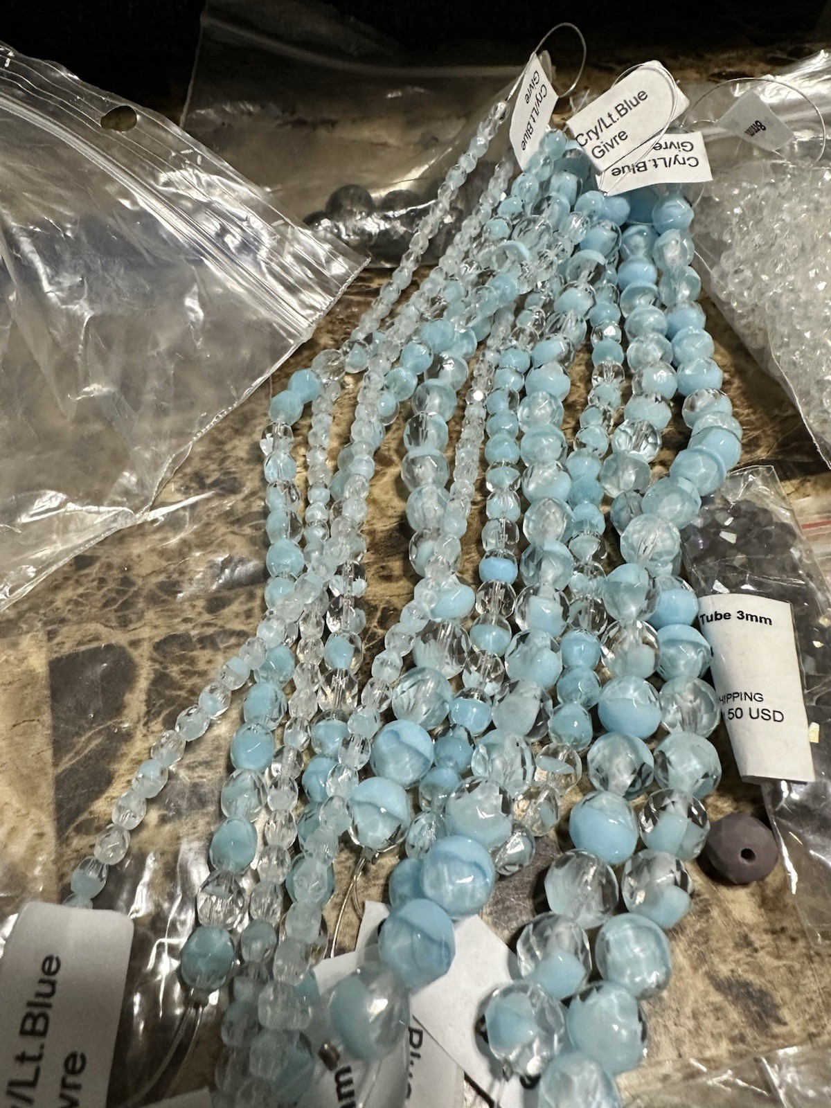 Large 65+ bag Lot Fire Polished Czech Glass Fire Polish Beads 8-4mm New!