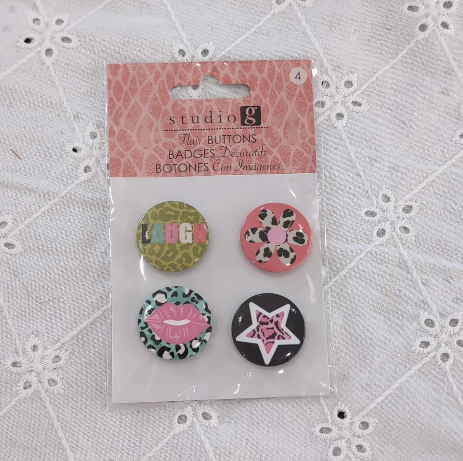 studio g Flair Buttons Scrapbooking Embellishments Lot of 5 Packs