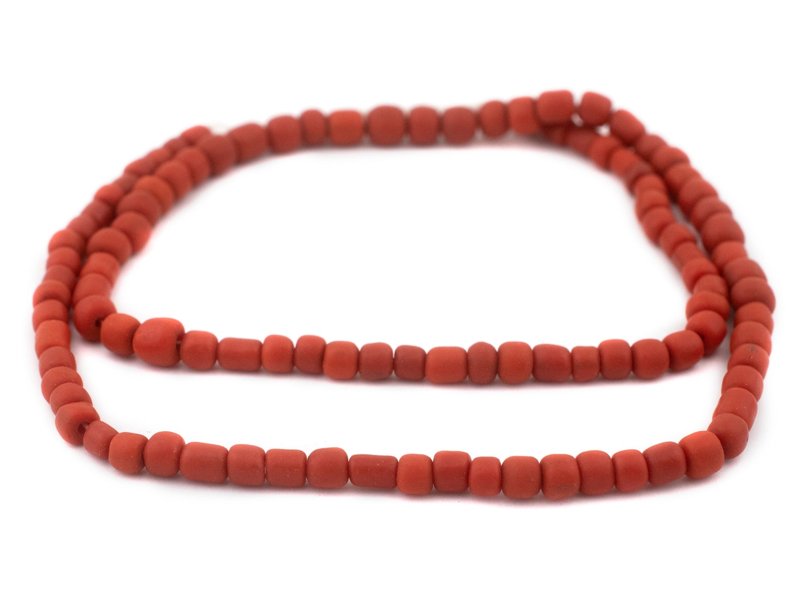 Papaya Orange Java Glass Beads 6mm Indonesia Cylinder 26 Inch Strand