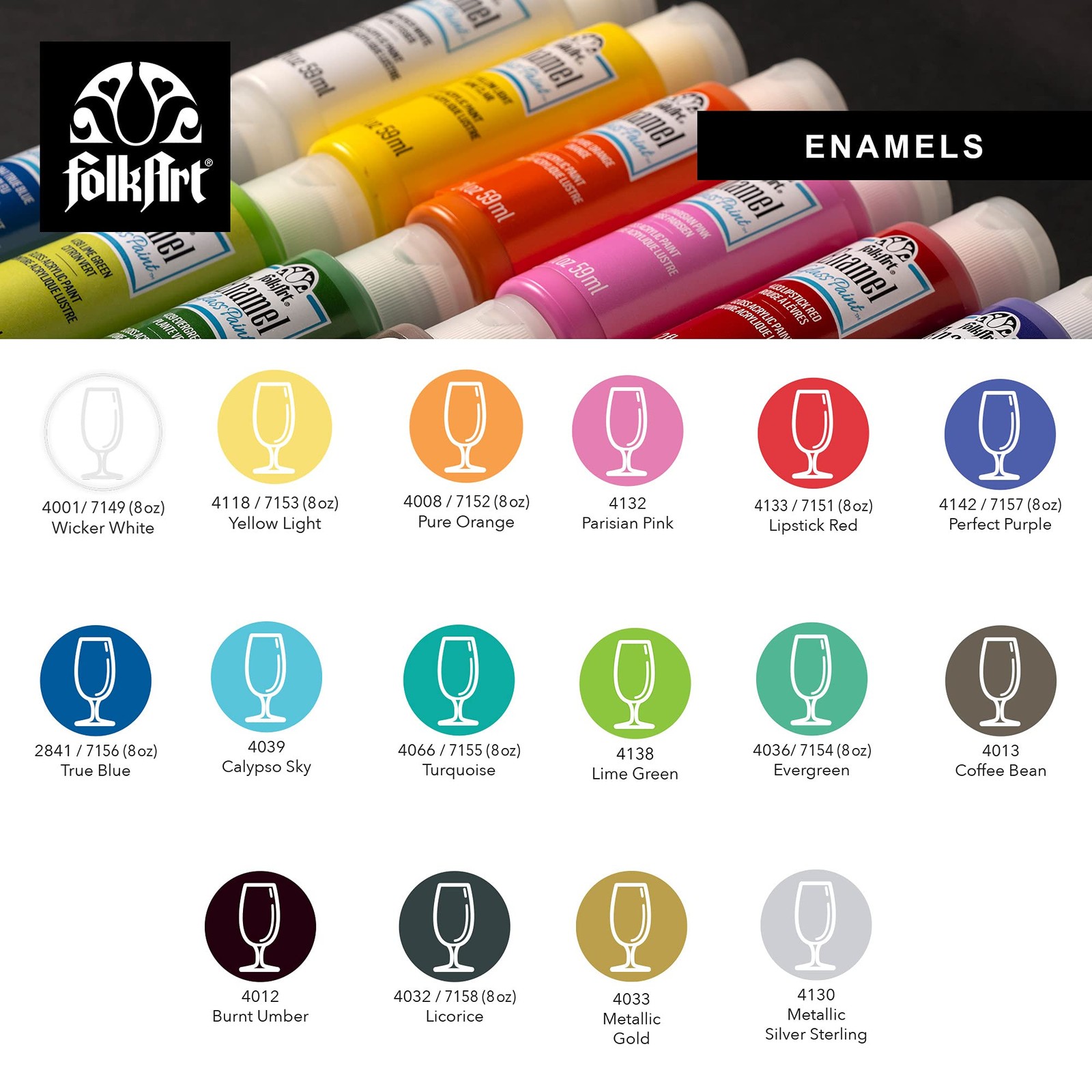 FolkArt Gloss Finish Acrylic Enamel Craft Set PROMOGLS16