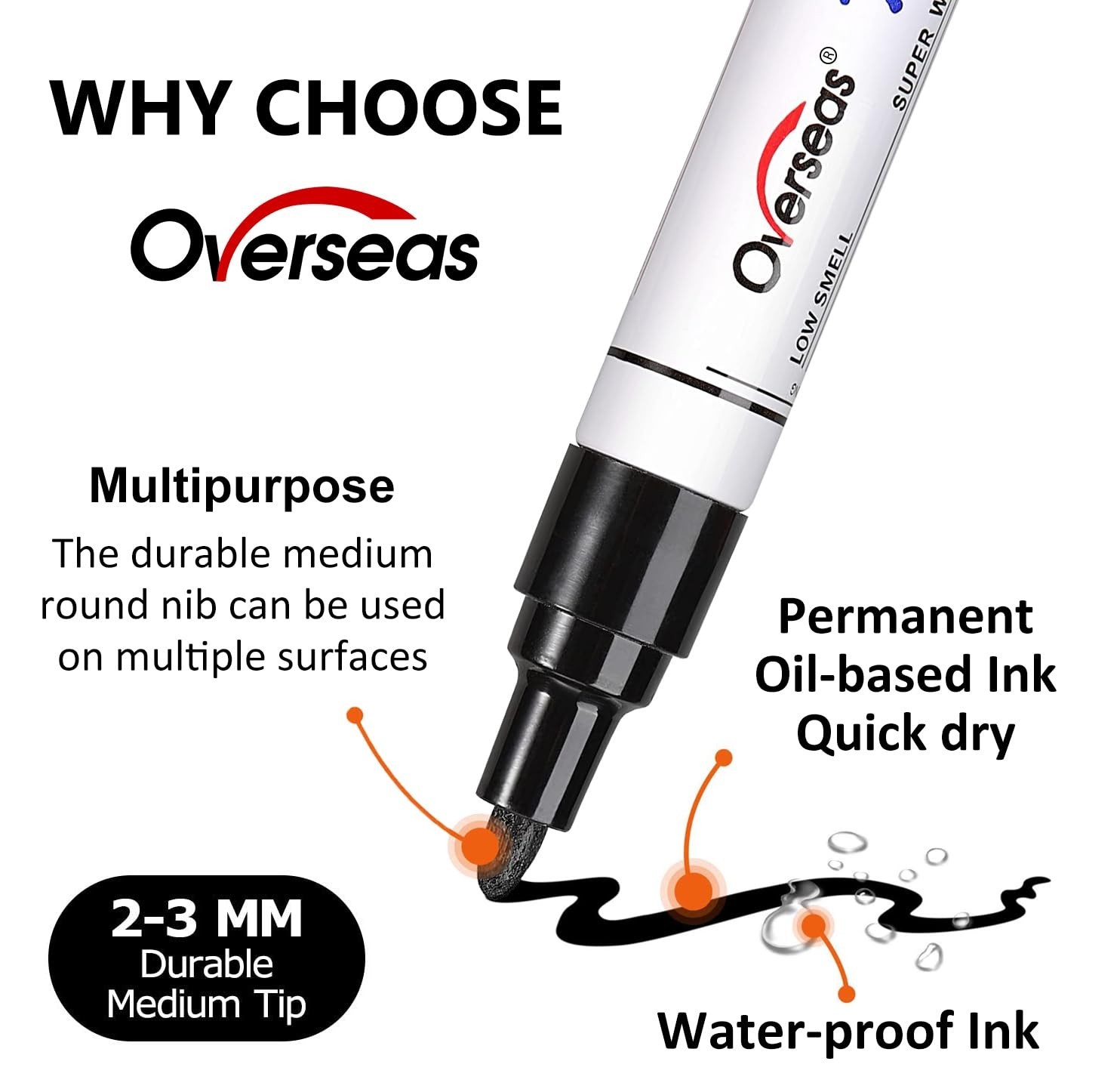 24 Pcs Oil-Based Paint Markers Set – Quick Drying, Waterproof, Medium Tip for Me