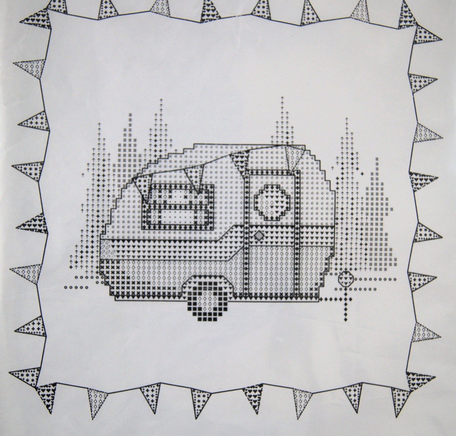 Herrschners® RETRO CAMPER Stamped Cross-Stitch 6 Blocks 18″ X 18″ NO Floss