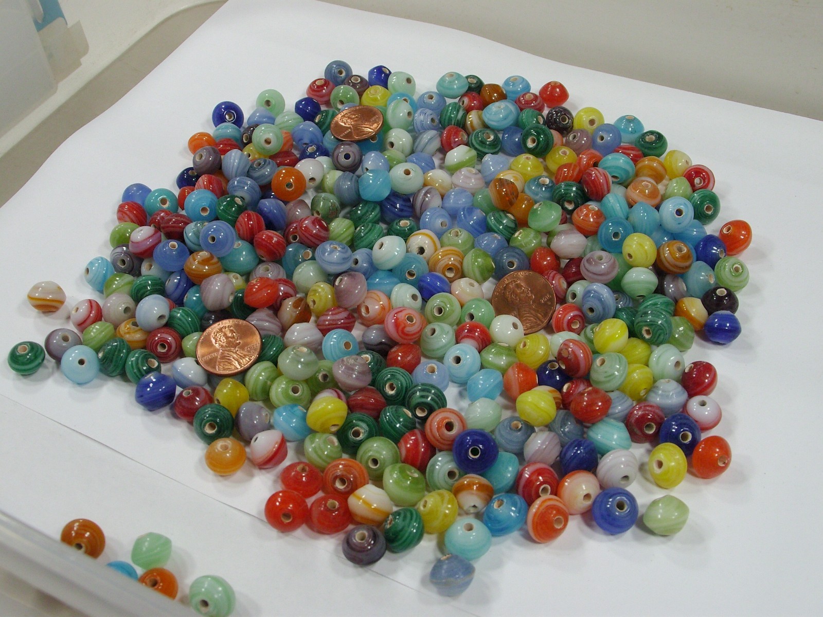 2 Pounds India Handmade Multicolor Glass Beads Wholesale Bulk Lot (KWP-81) ⭐