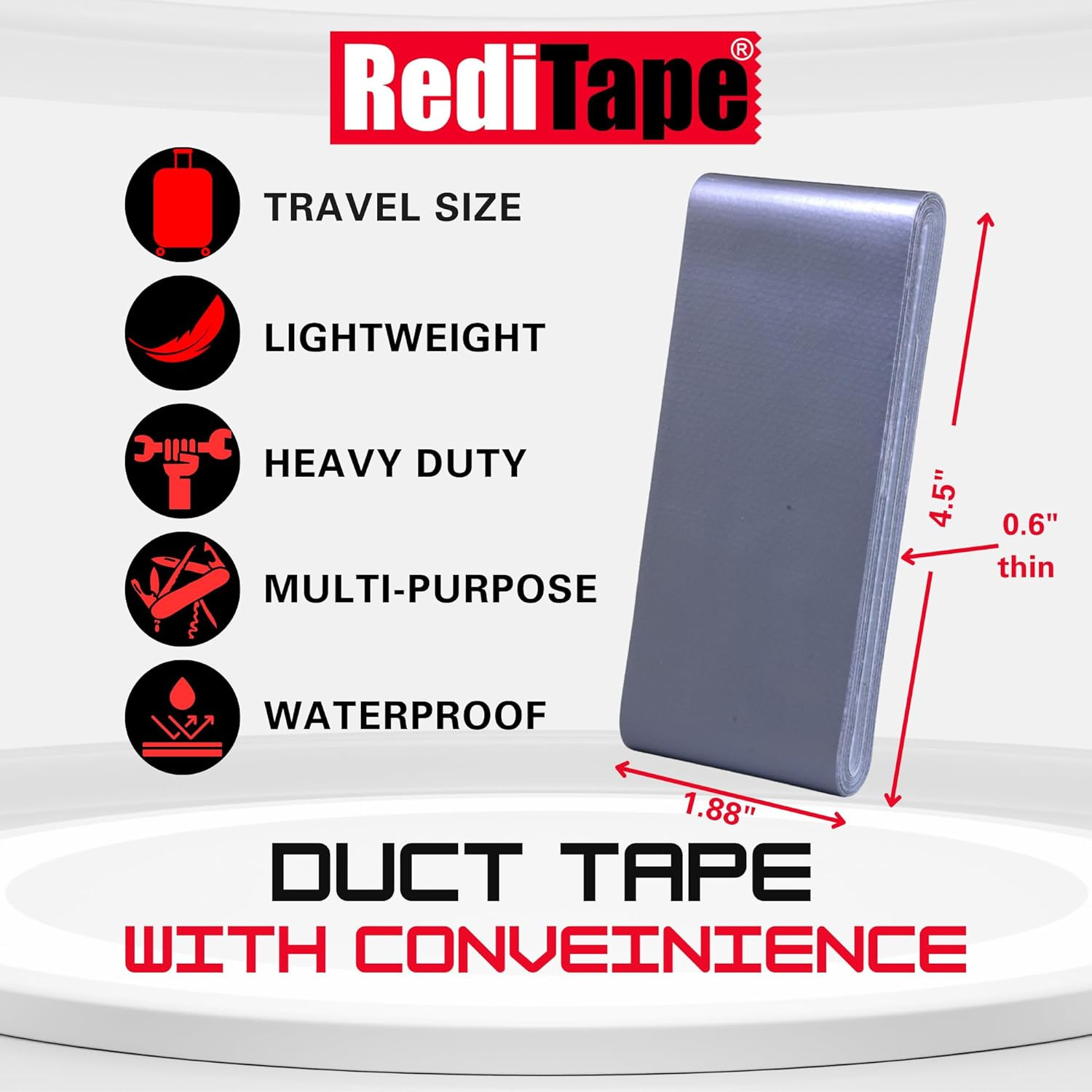 Travel Size Pocket Duct Tape 2-Pack – Compact Flat Small Mini Rolls