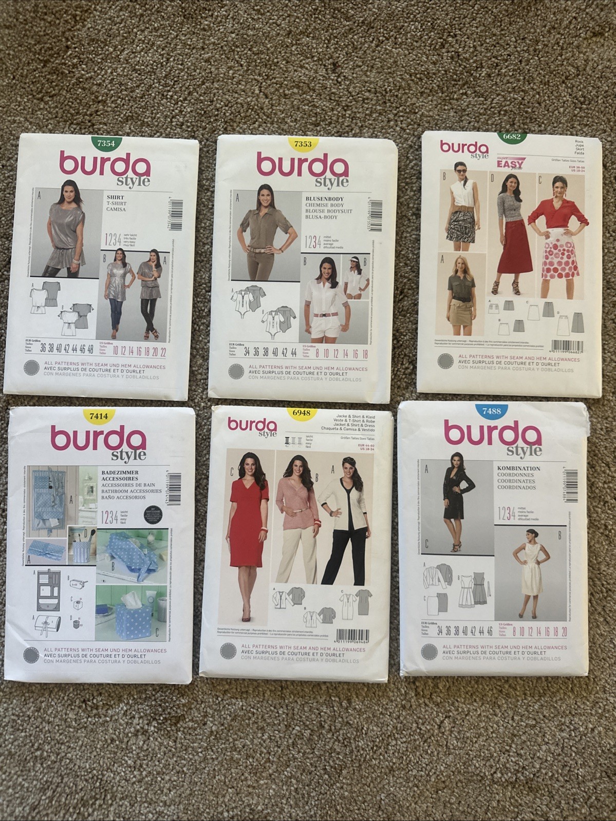 100 Burda Design Patterns New All Sizes All Sizes Uncut