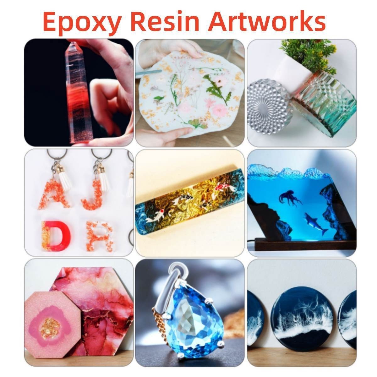 Clear Epoxy Resin – Bulk 10oz/32oz/64oz/1 Gallon/4 Gallons Kit – 1:1 AB Glue Art