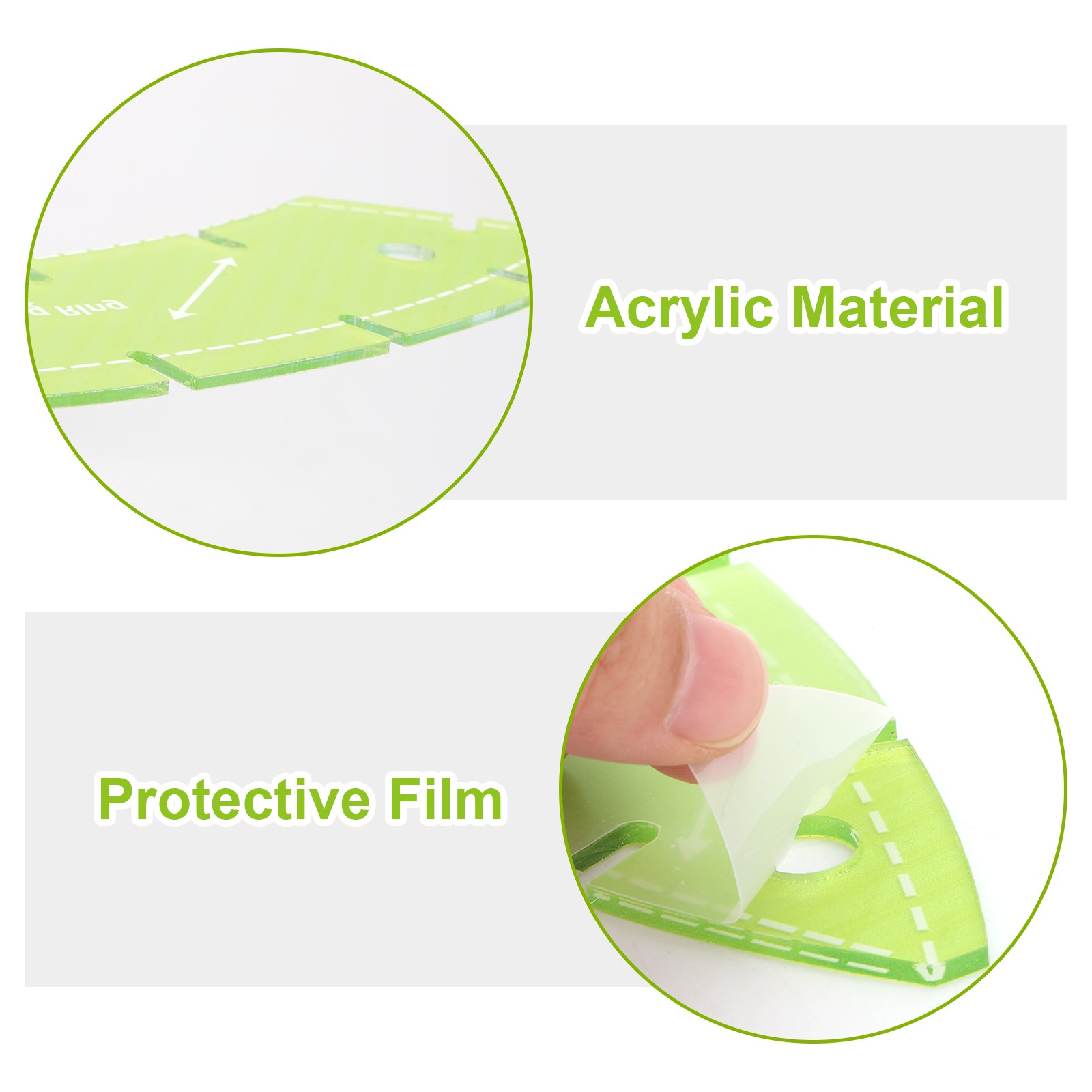 5PCS Double Wedding Ring Quilting Templates for Quilters DIY Sewing Crafts Ruler