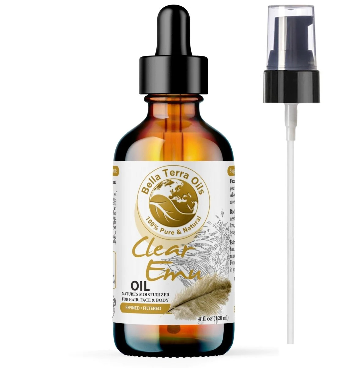 Clear Emu Oil: Pure, Refined, Multipurpose for Skin and Hair Hydration