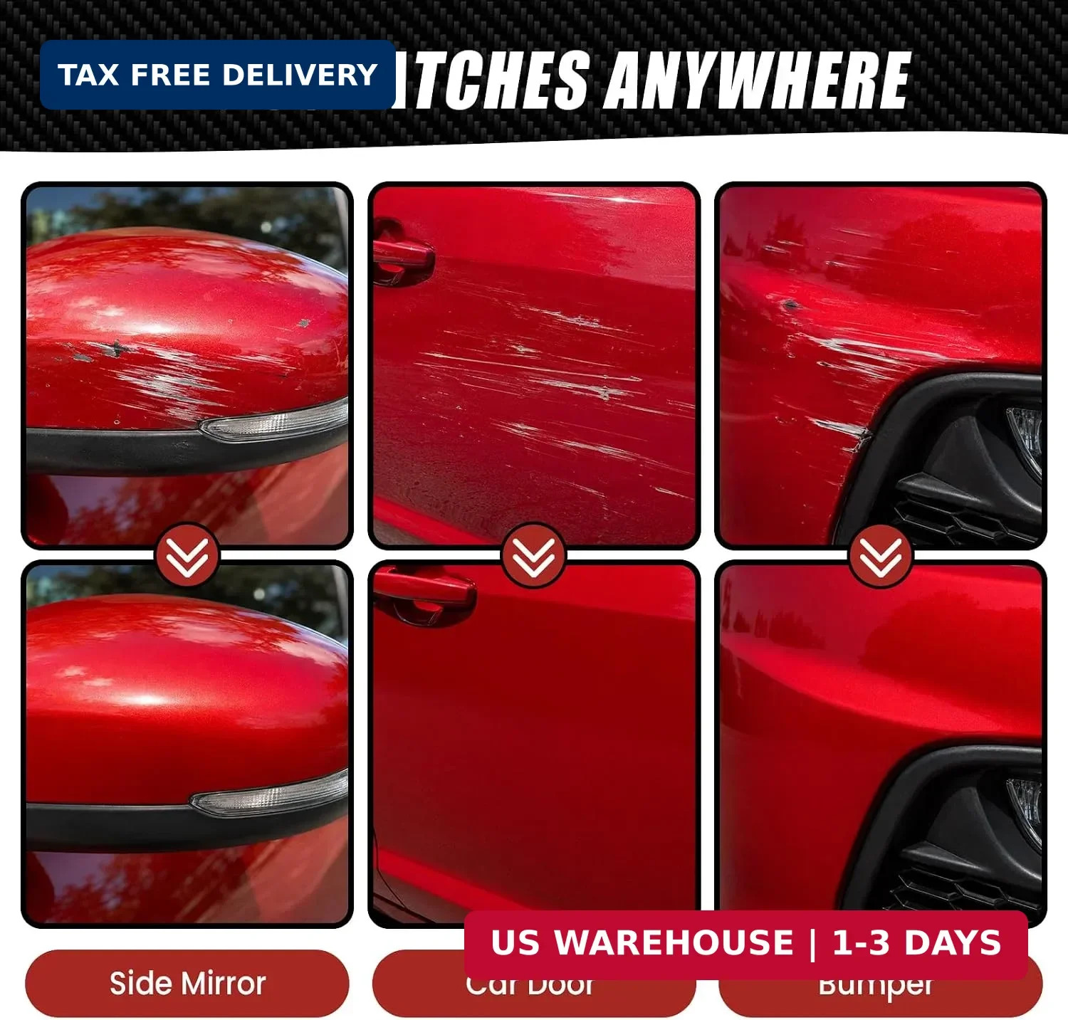 Supersonic Red Metallic(3U5) Touch Up Paint for Toyota, 0.4 fl oz OEM Color Matc