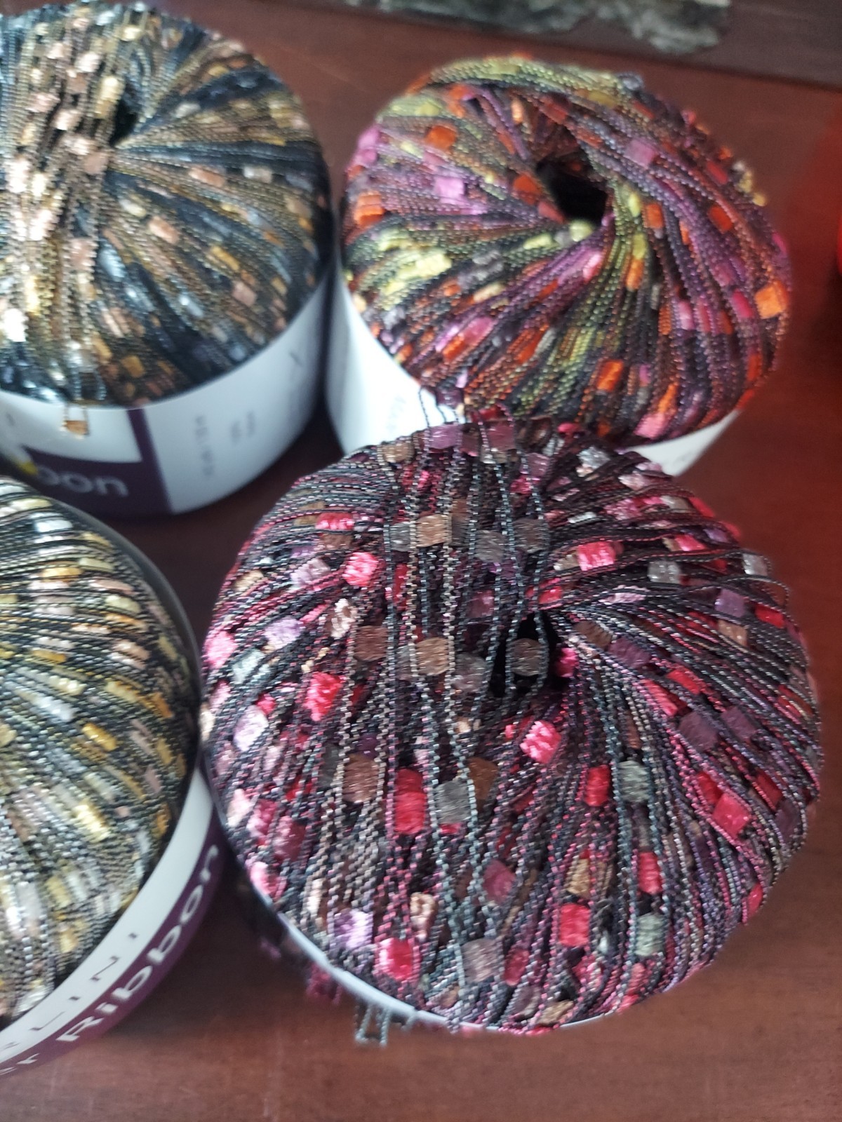 Berlini Ladder Ribbon Yarn New Skeins Various Colors Lot Of 5