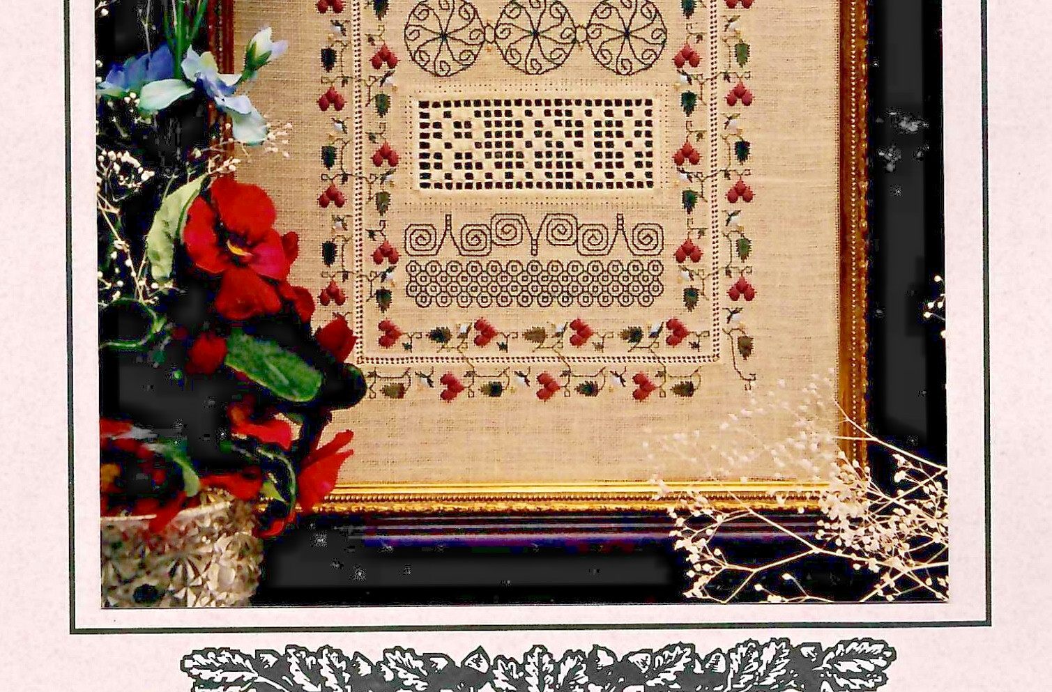 Blackwork band Sampler MOSS CREEK IVERSON Kit cross stitch silk beads metallic