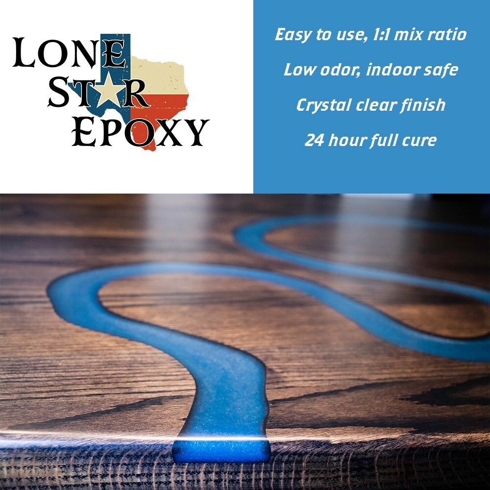 Lonestar epoxy resin, 2 part, 1 gallon kit, clear resin, crafts, art, coating,