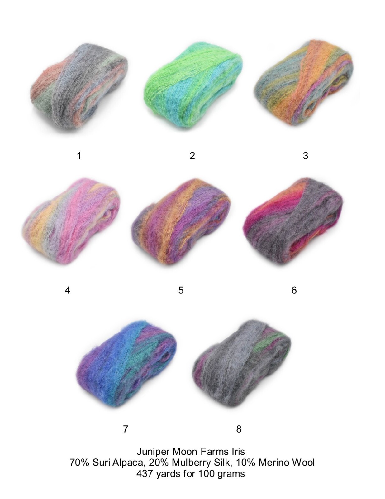 New Iris Yarn from Juniper Moon Farms; All 8 Colors